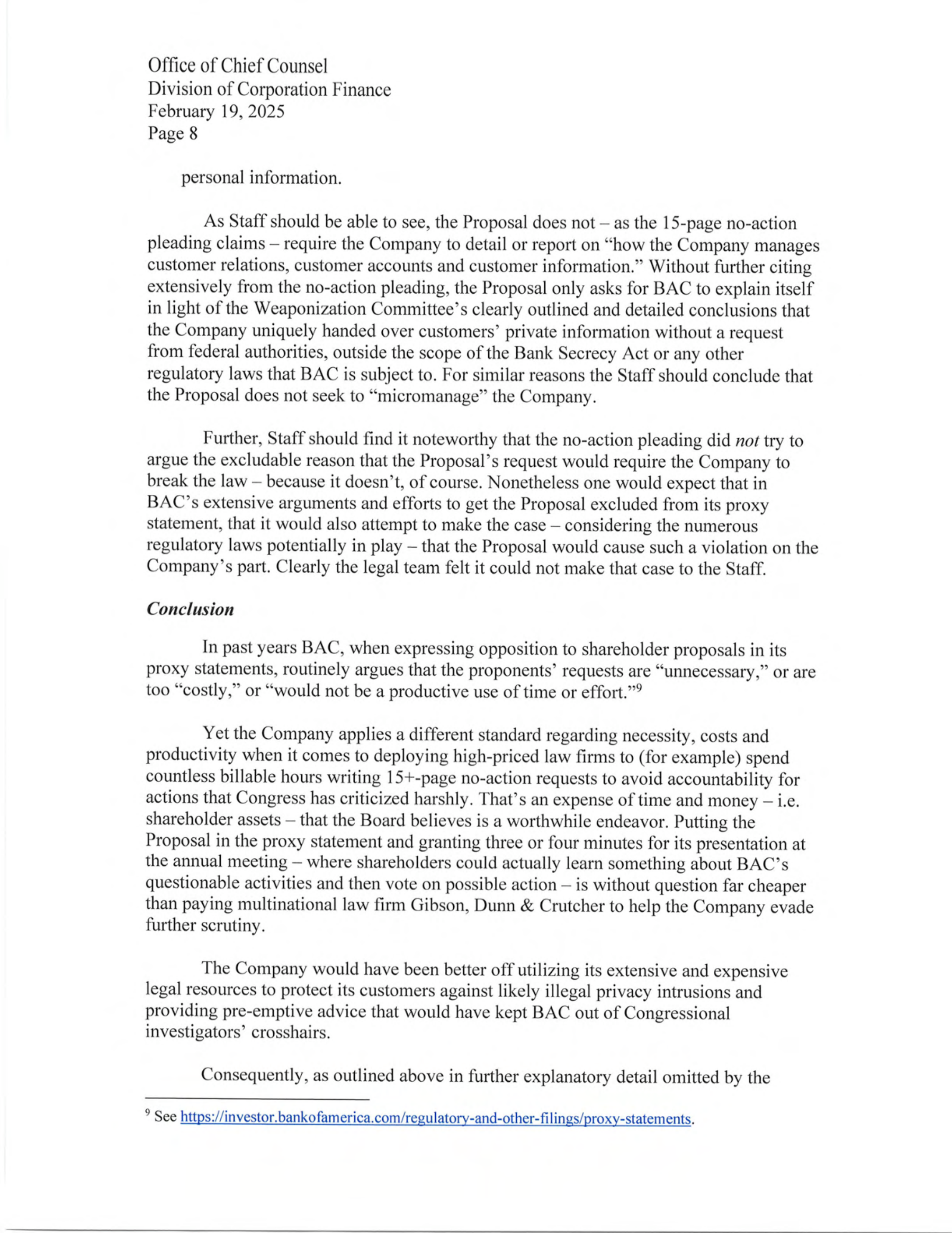 Bank of America Proposal  — page 29