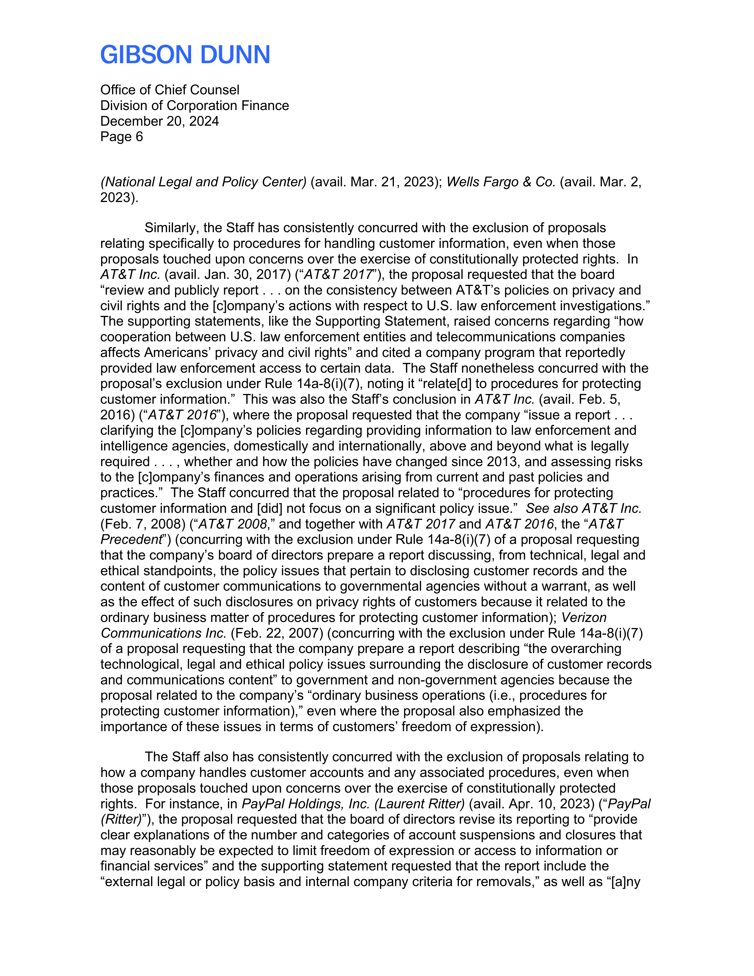 Bank of America Proposal  — page 7