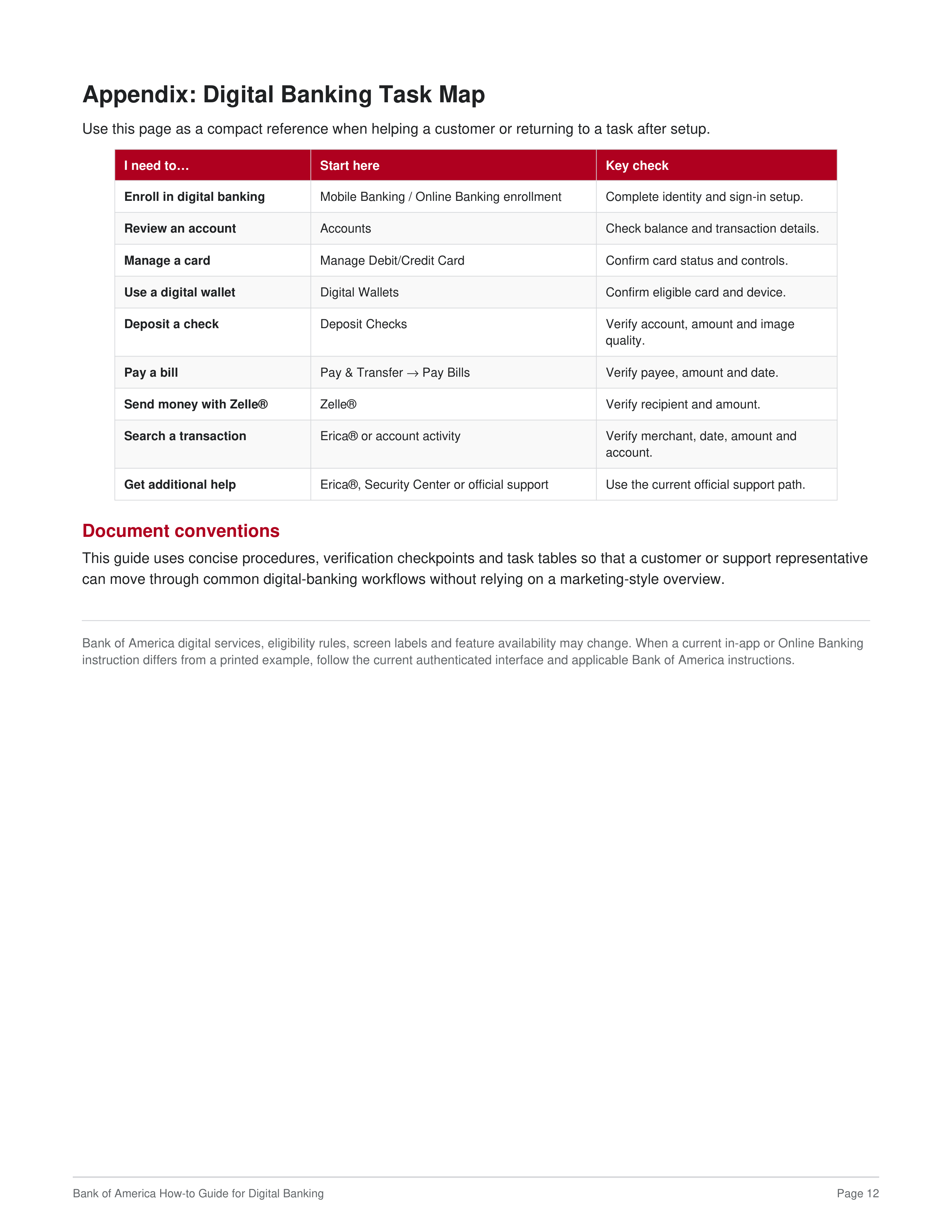 Bank of America How to Guide for Digital Banking — page 12