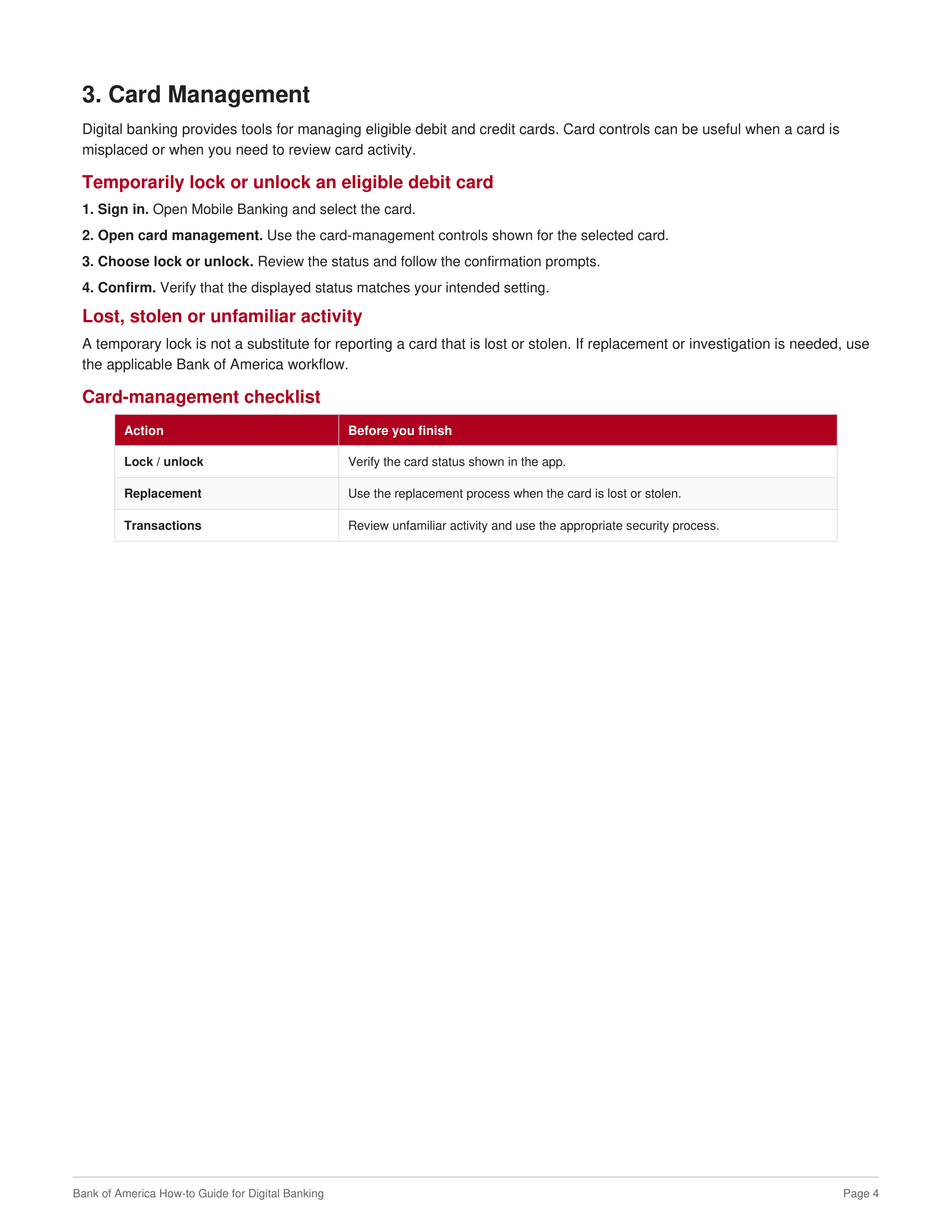Bank of America How to Guide for Digital Banking — page 4