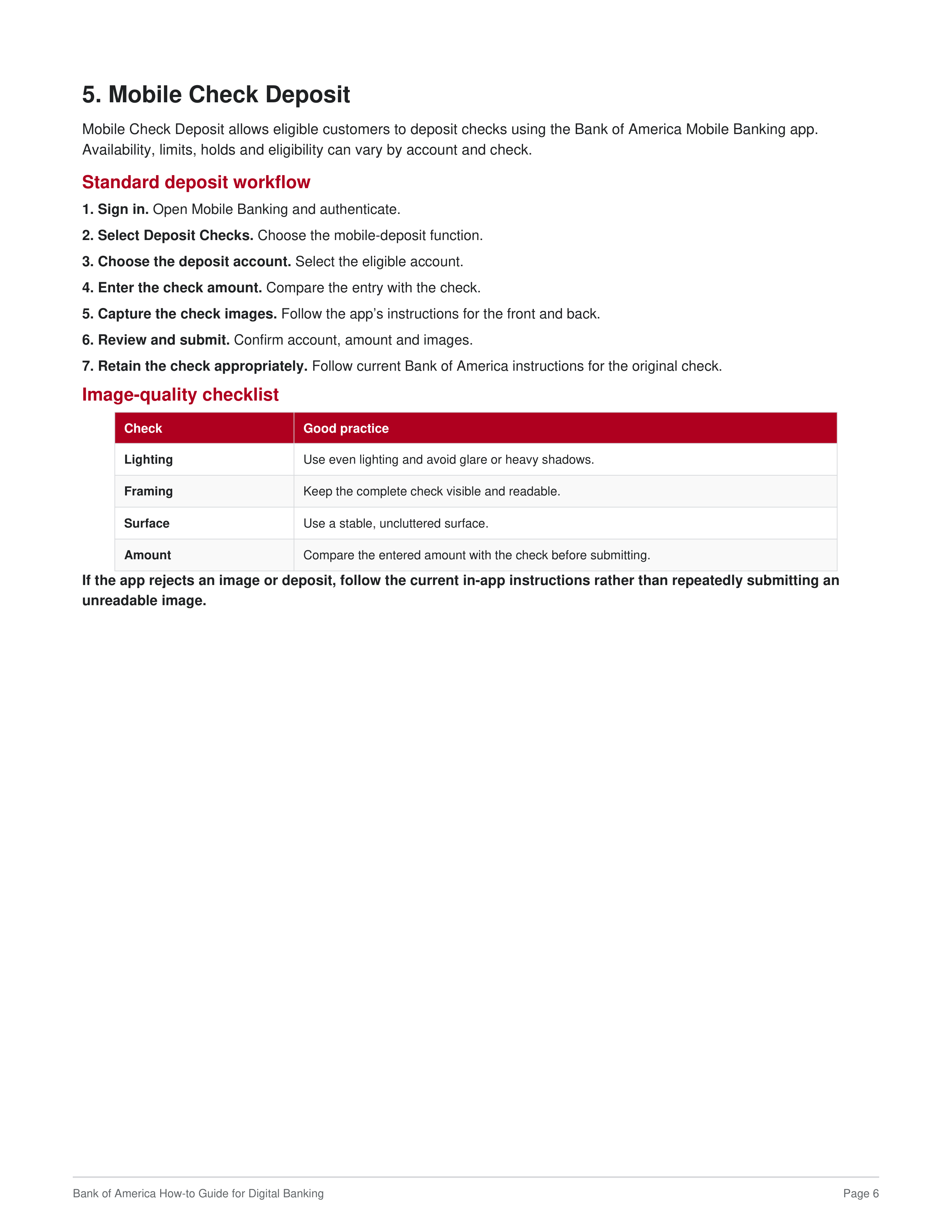Bank of America How to Guide for Digital Banking — page 6