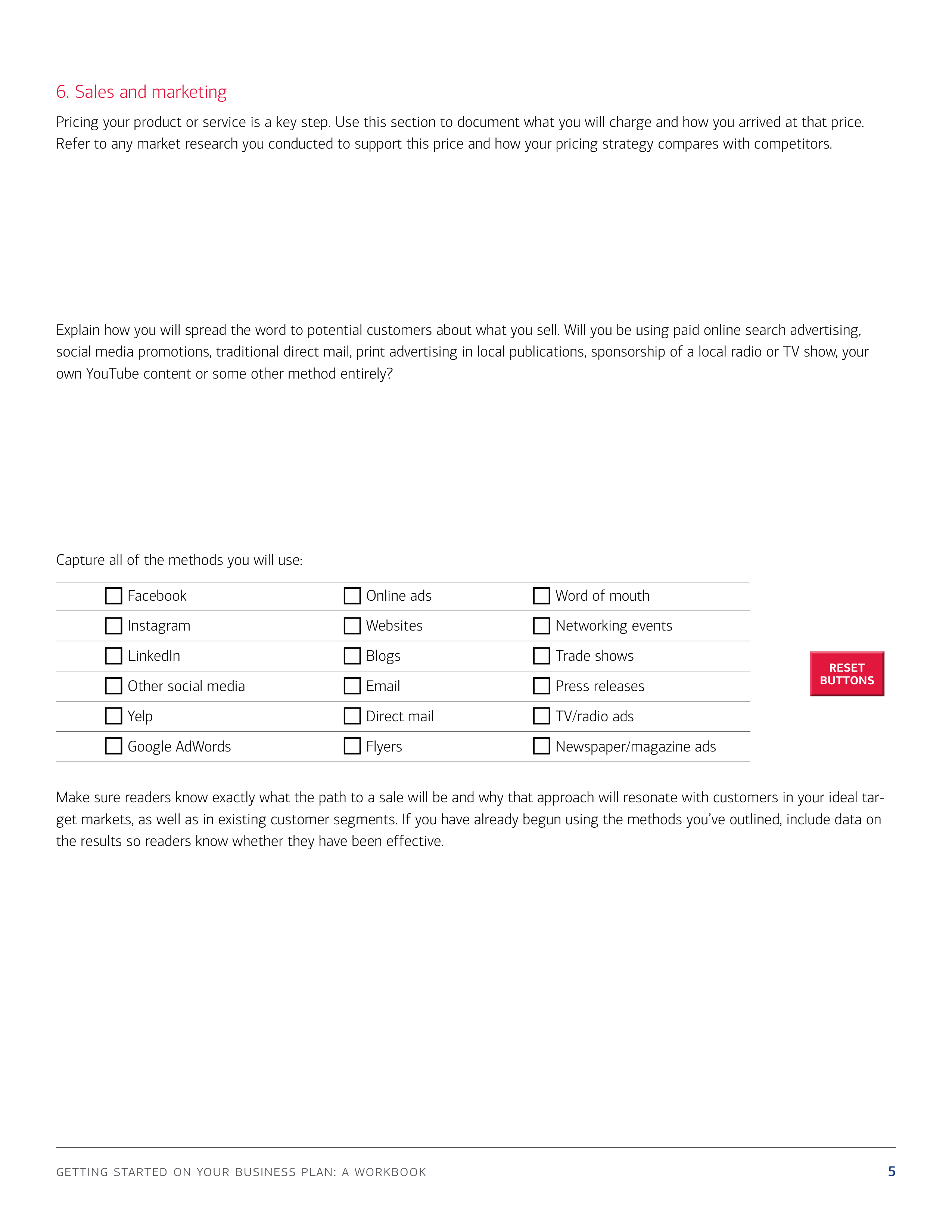 Bank of America business Plan  — page 5