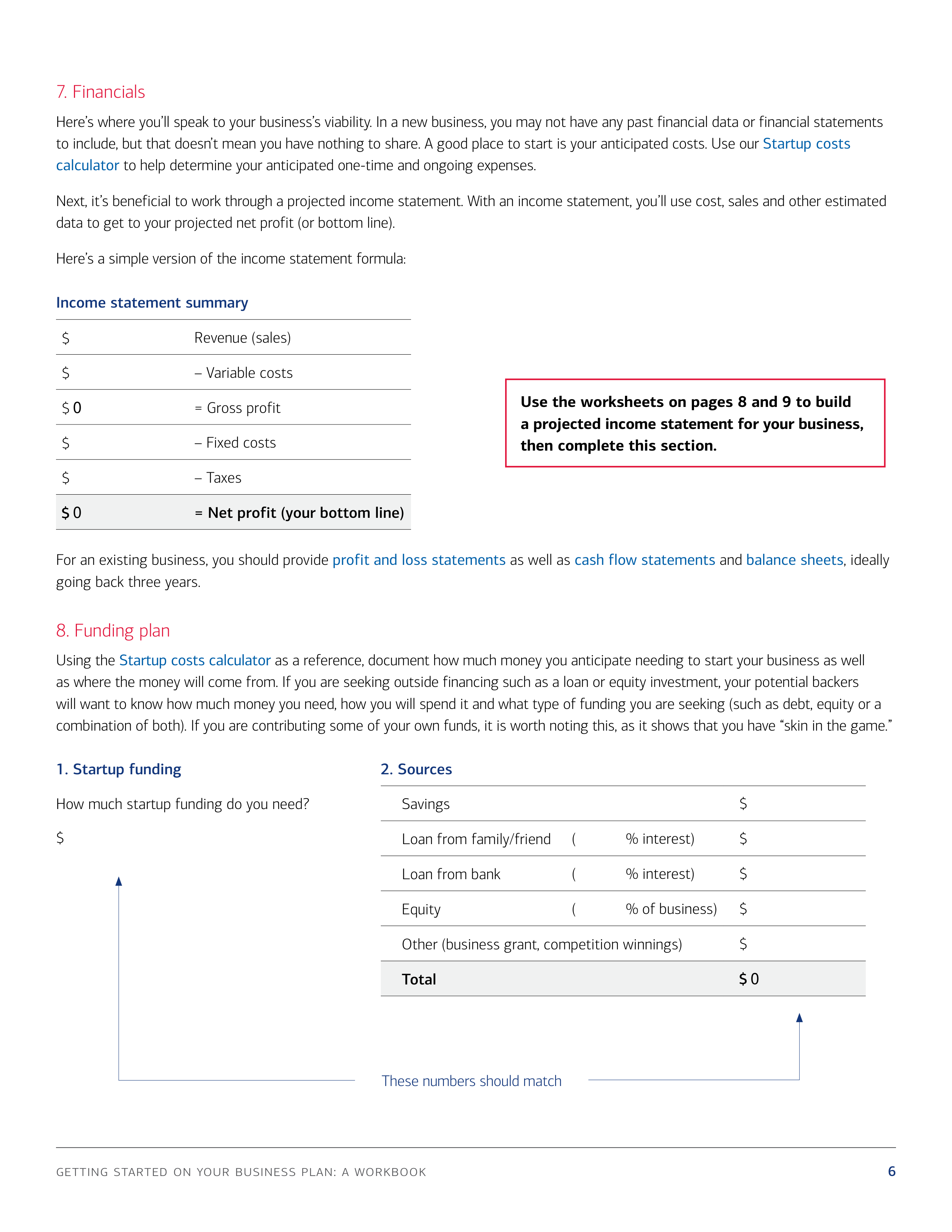 Bank of America business Plan  — page 6