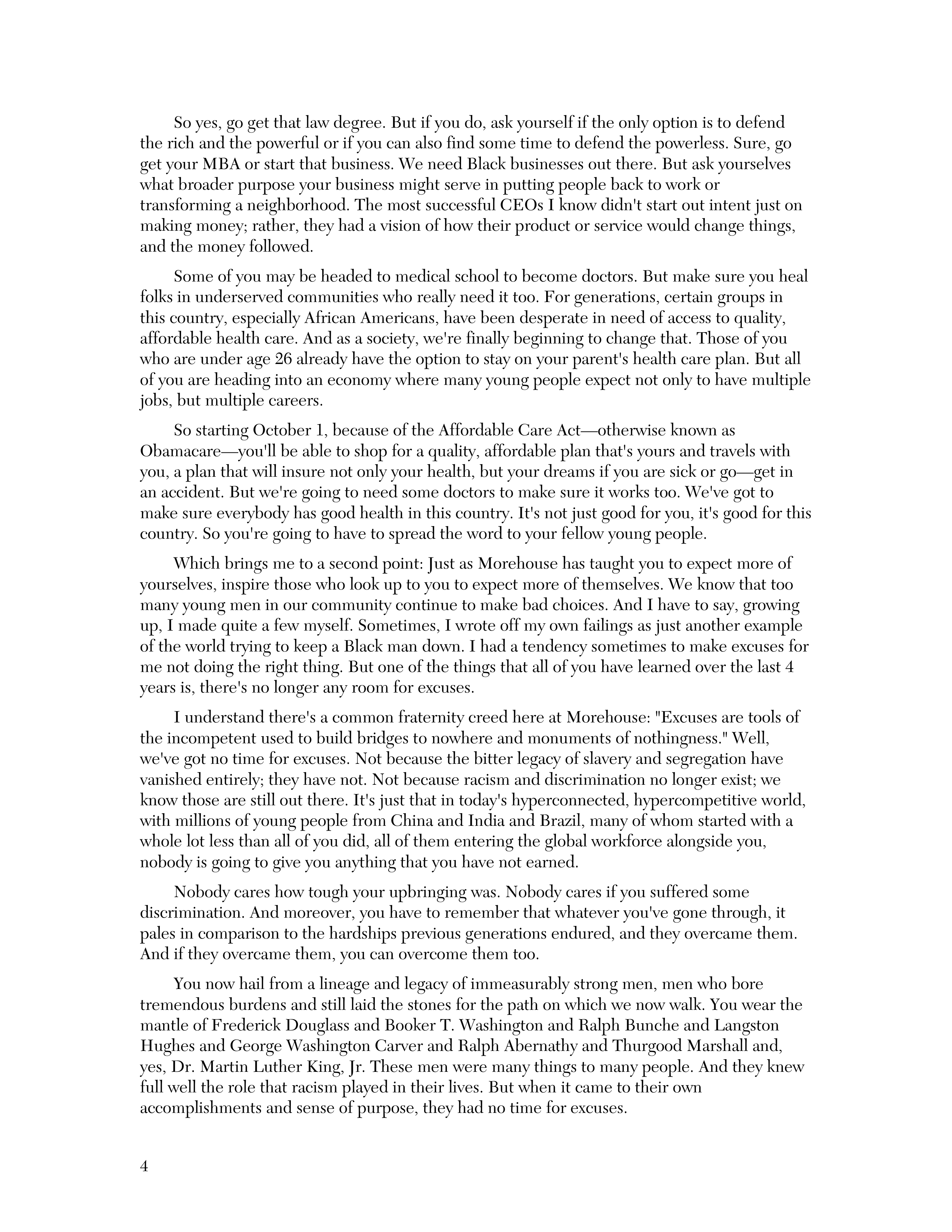 Barack Obama Morehouse Commencement Speech — page 4