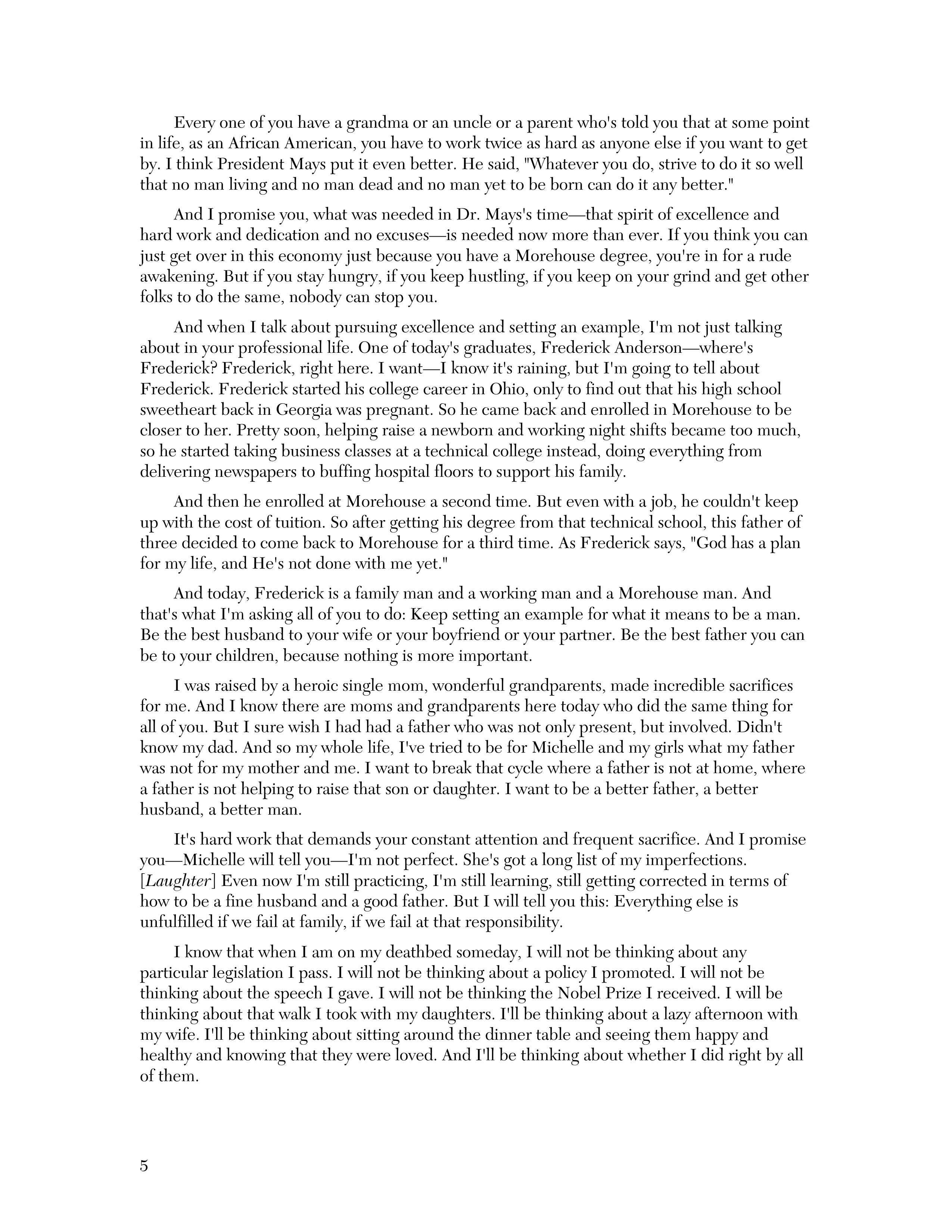 Barack Obama Morehouse Commencement Speech — page 5