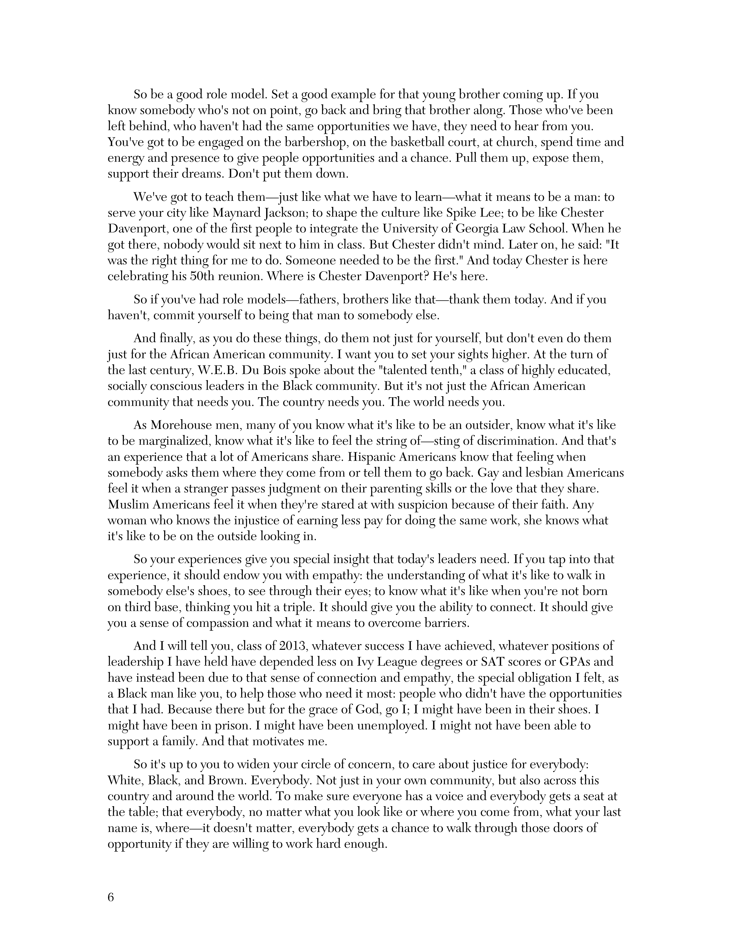 Barack Obama Morehouse Commencement Speech — page 6