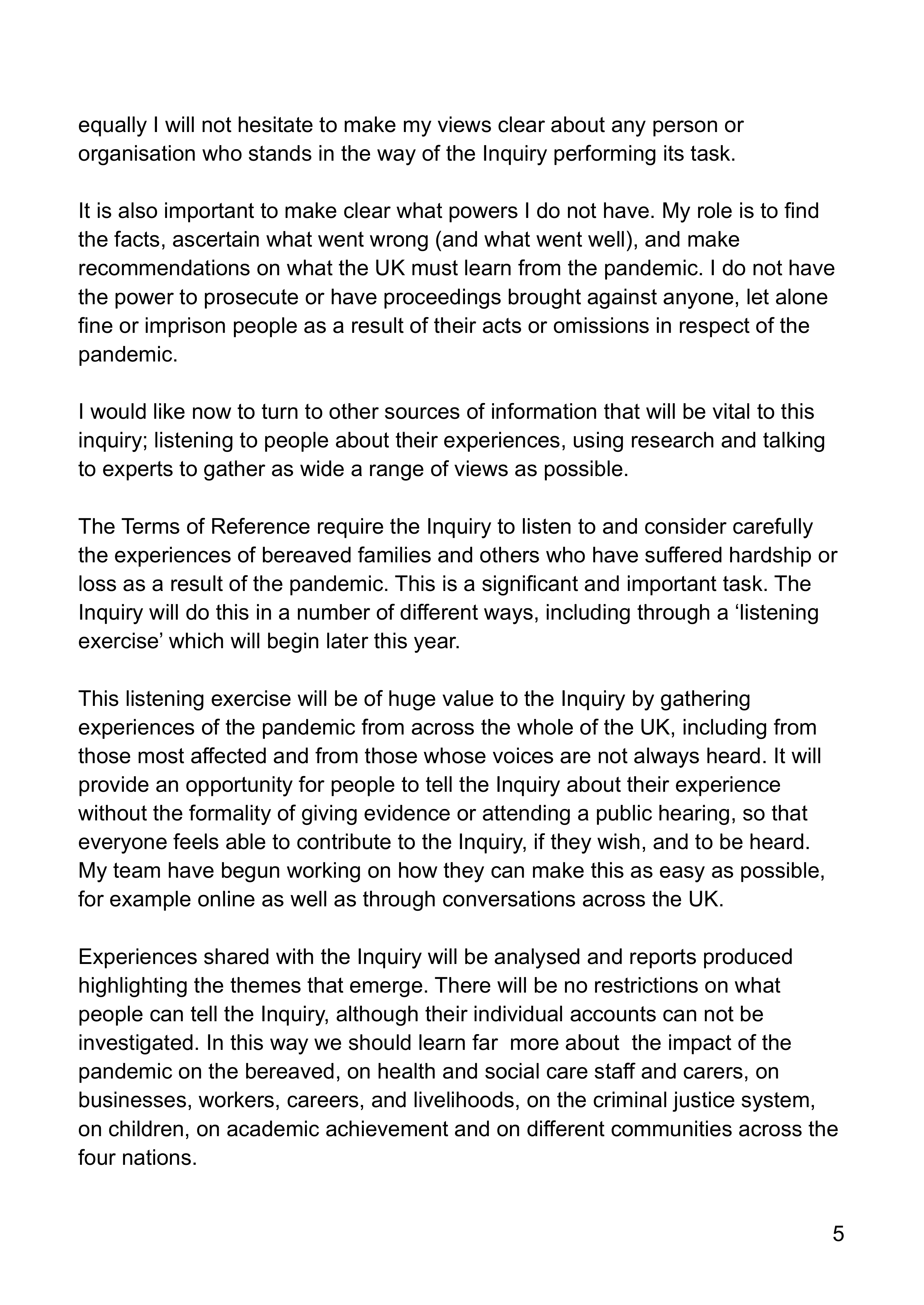 Baroness Heather Hallett Opening Statement — page 5