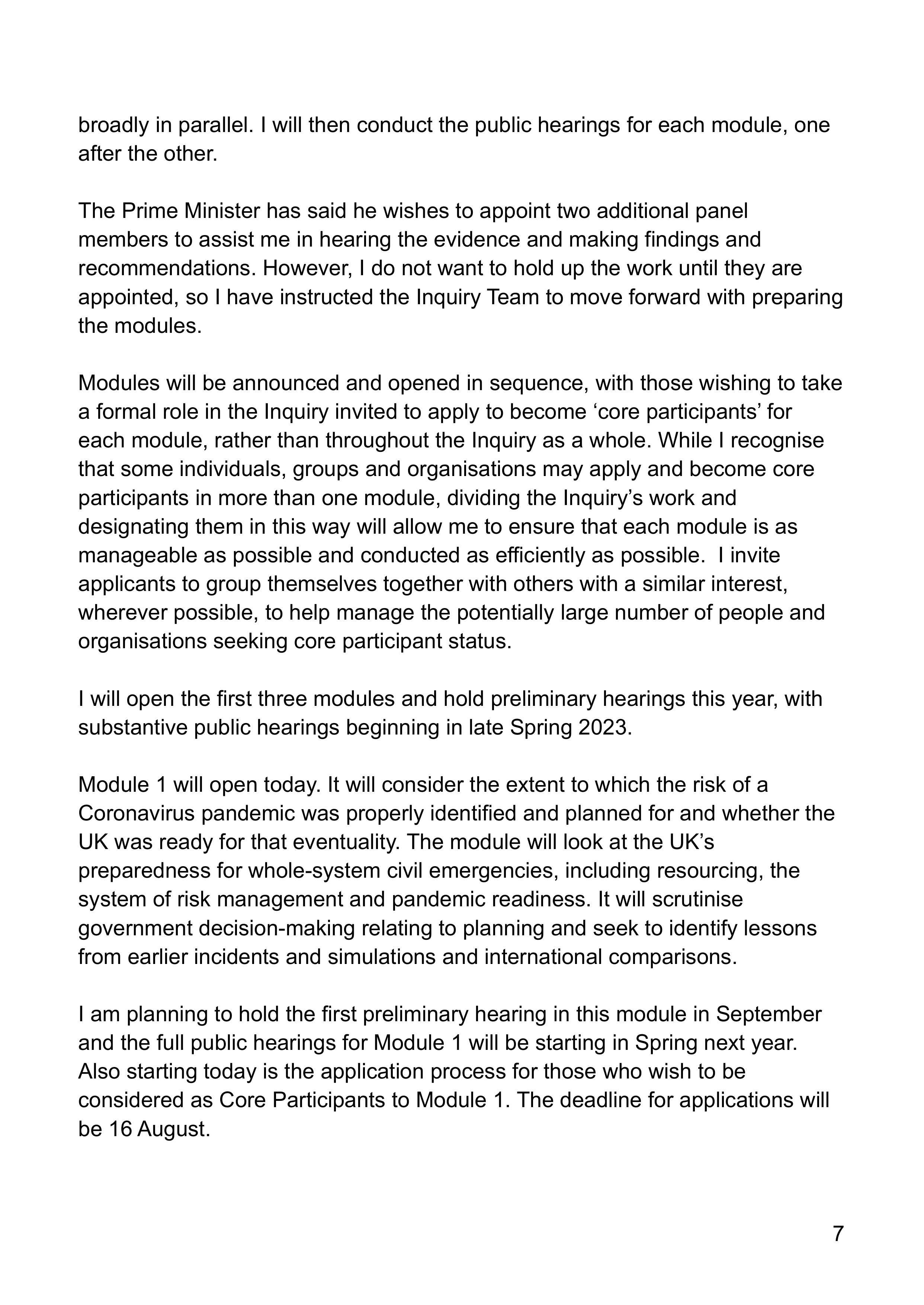 Baroness Heather Hallett Opening Statement — page 7