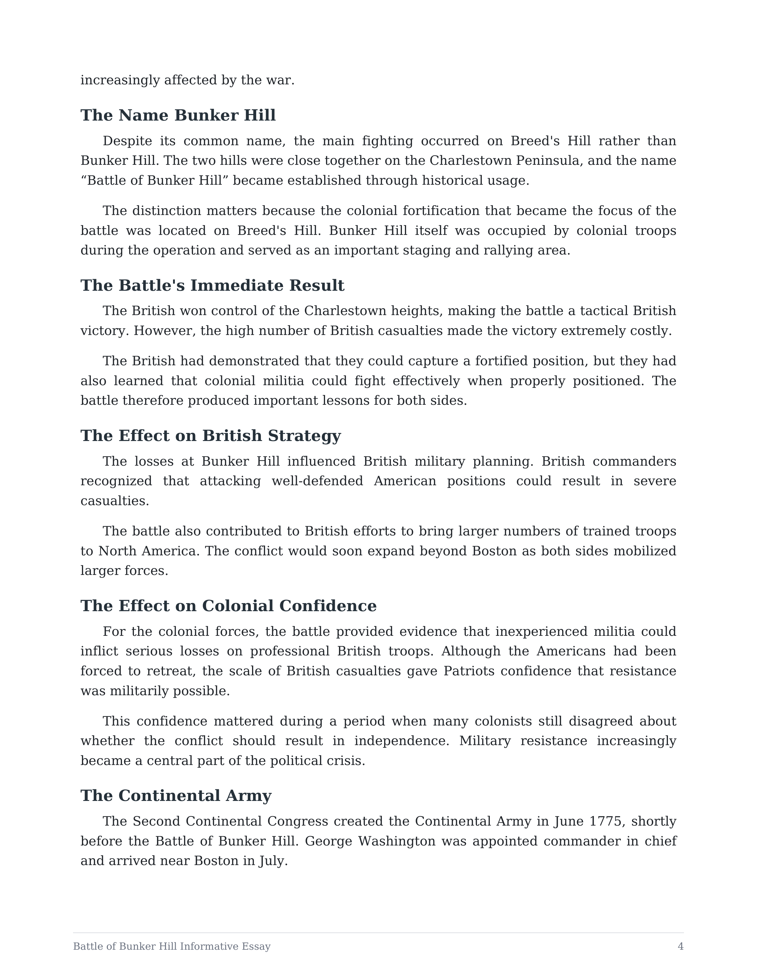 Battle of Bunker Hill Informative Essay — page 4