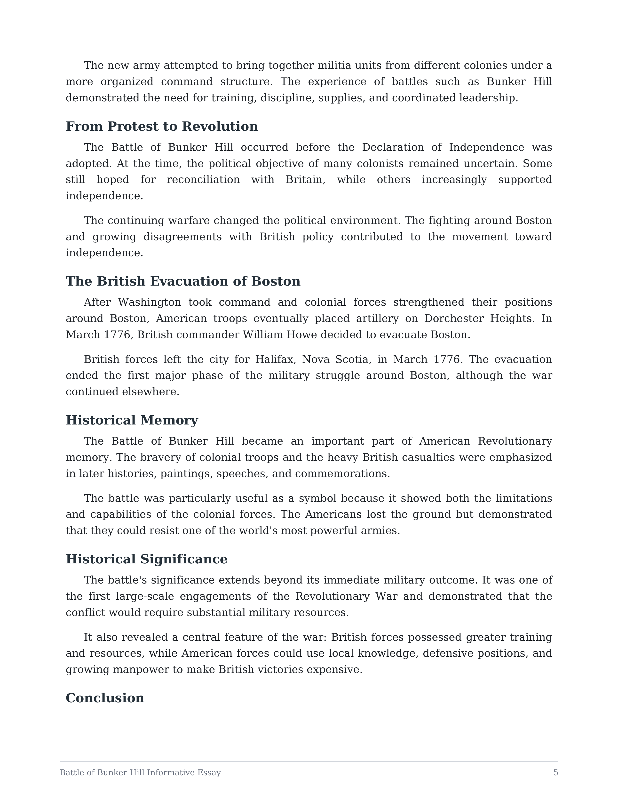 Battle of Bunker Hill Informative Essay — page 5