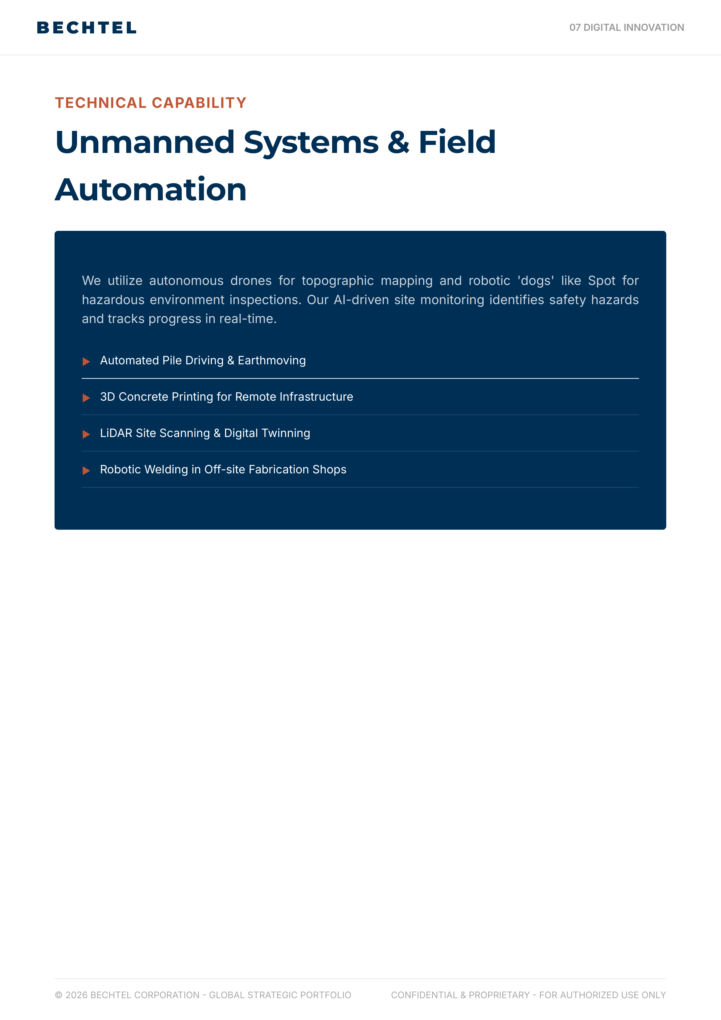 Bechtel Advanced Manufacturing & Clean Energy Infrastructure Portfolio — page 33