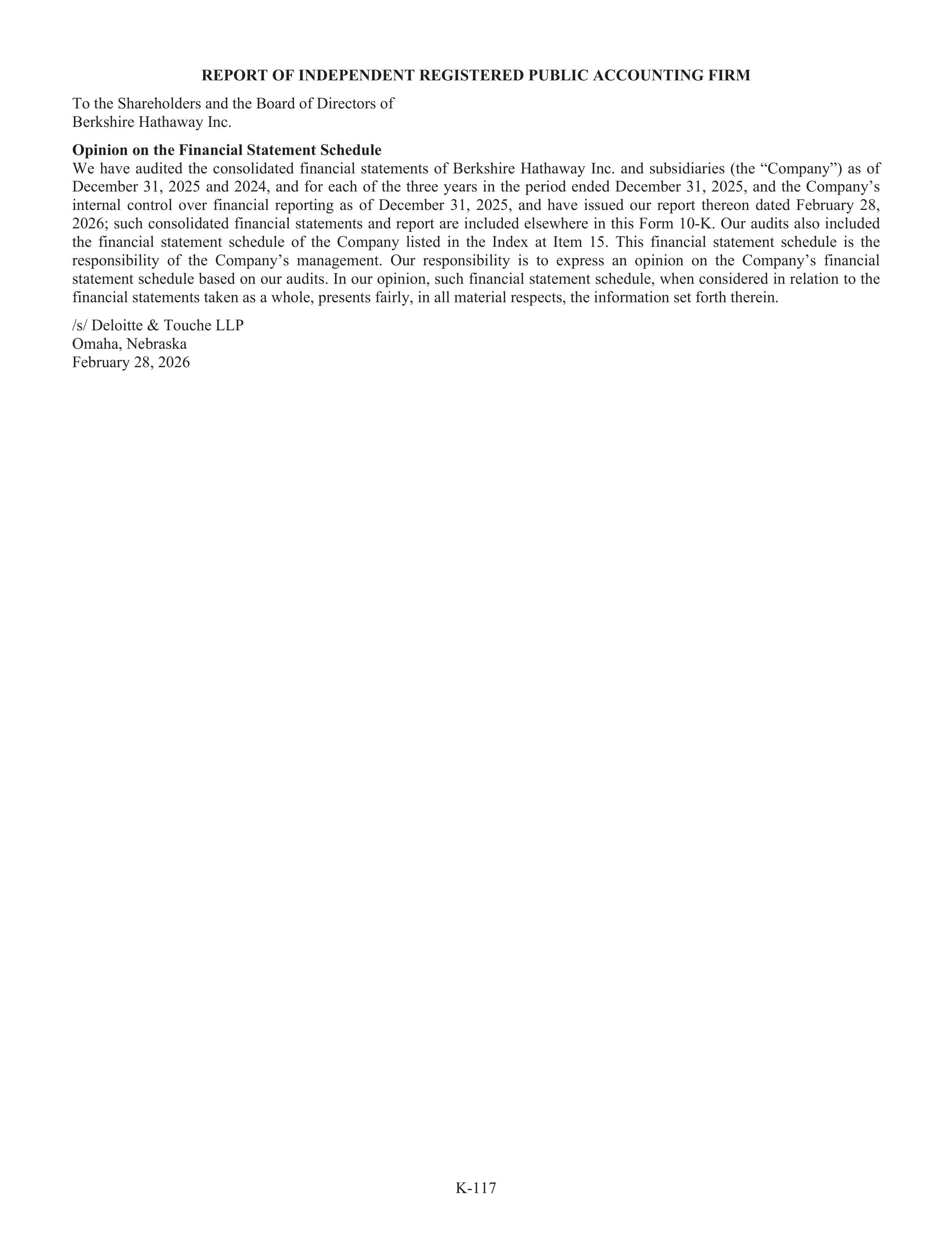 Berkshire Hathaway Annual Report — page 143