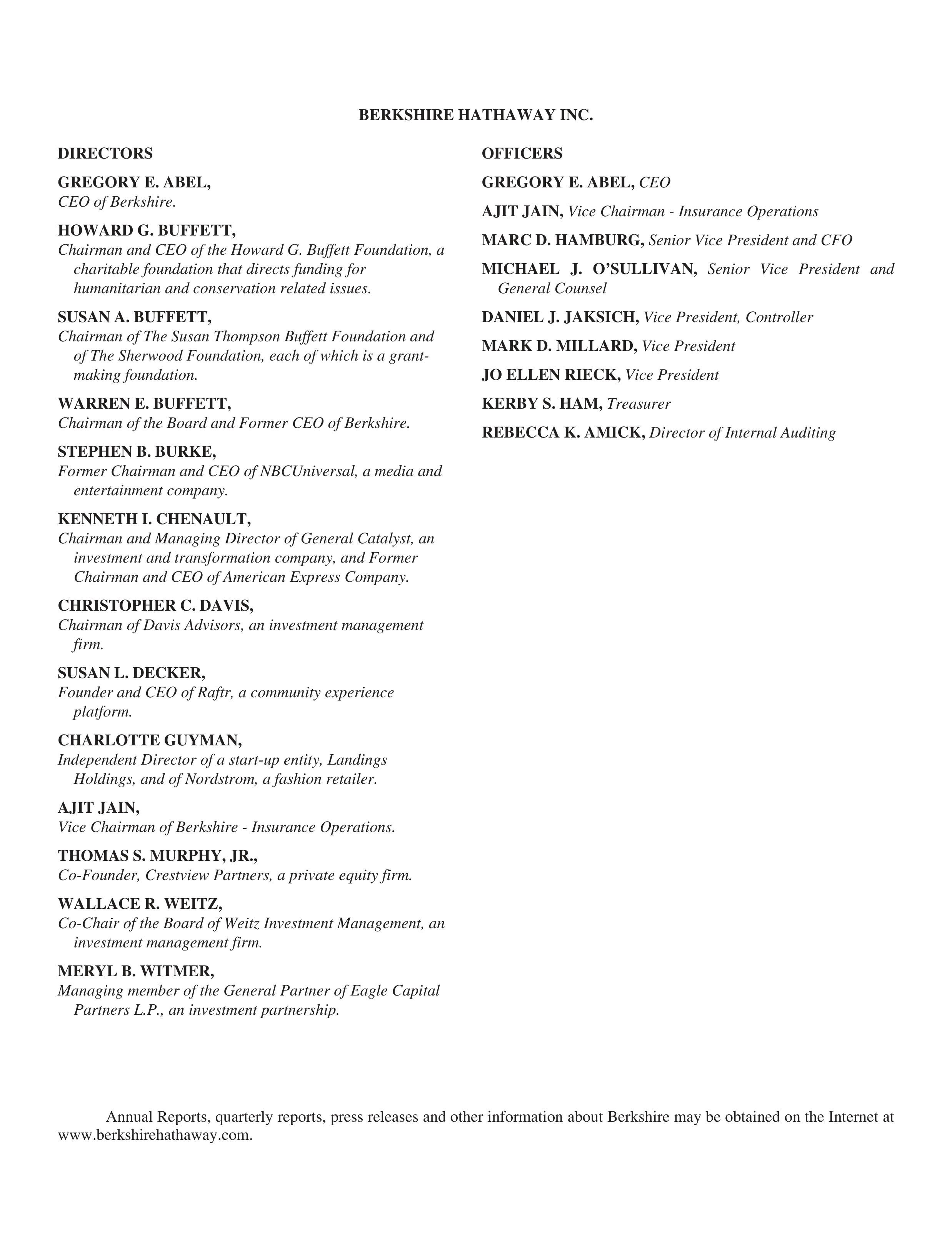 Berkshire Hathaway Annual Report — page 153