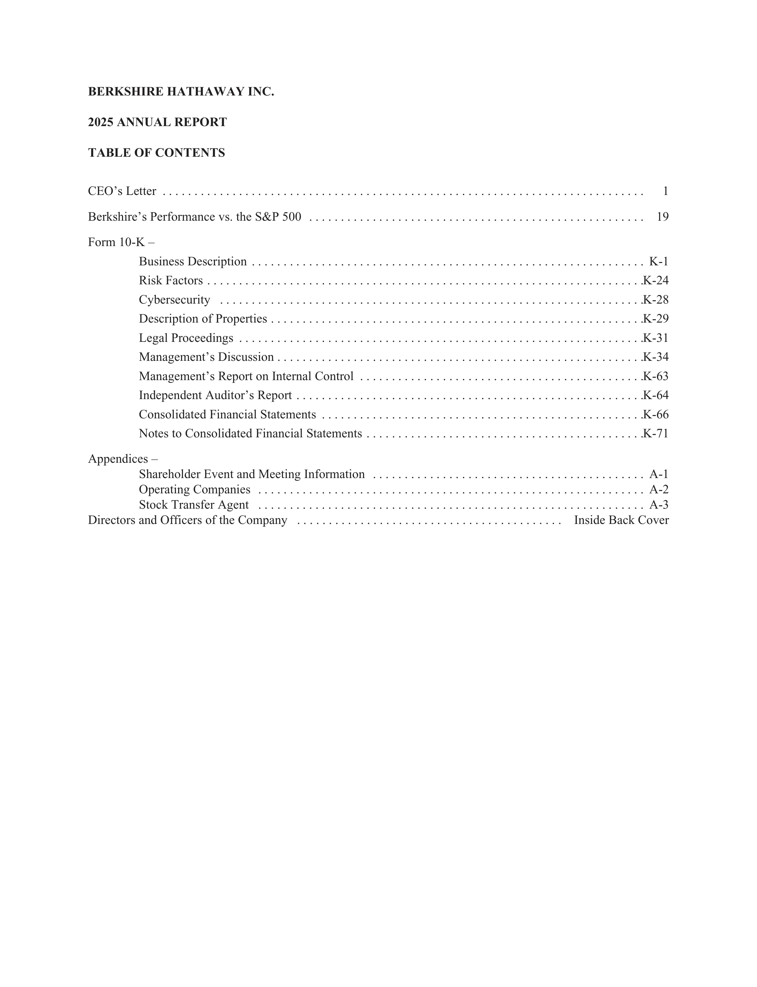 Berkshire Hathaway Annual Report — page 3