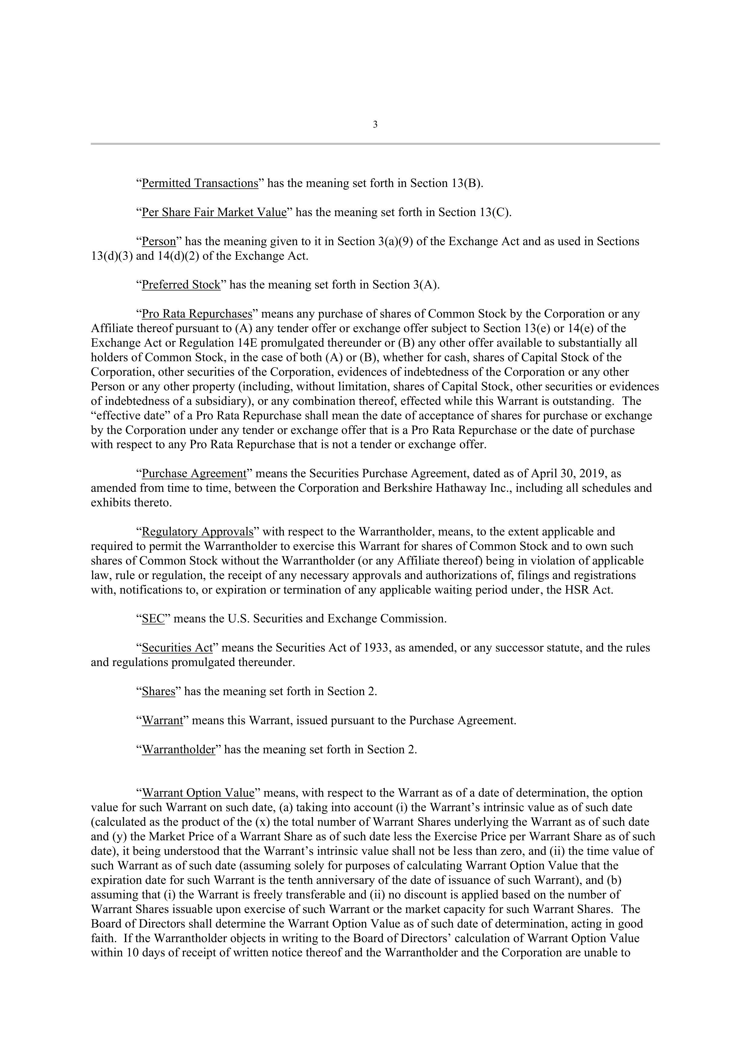 Berkshire Hathaway SECURITIES PURCHASE AGREEMENT — page 27