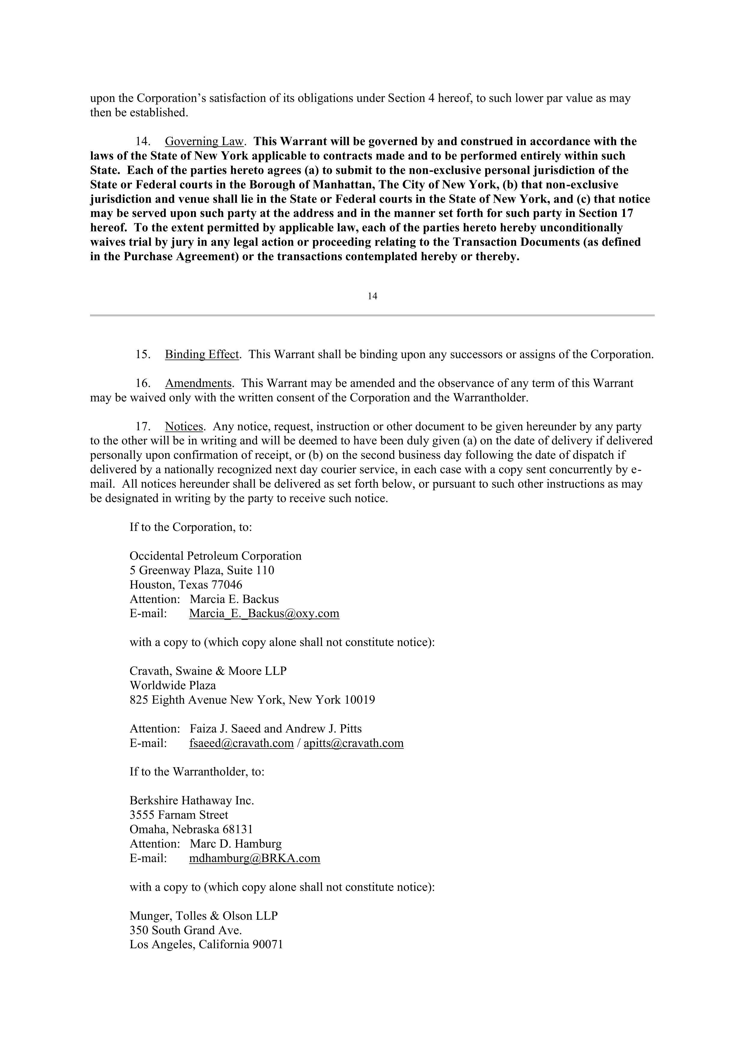 Berkshire Hathaway SECURITIES PURCHASE AGREEMENT — page 35
