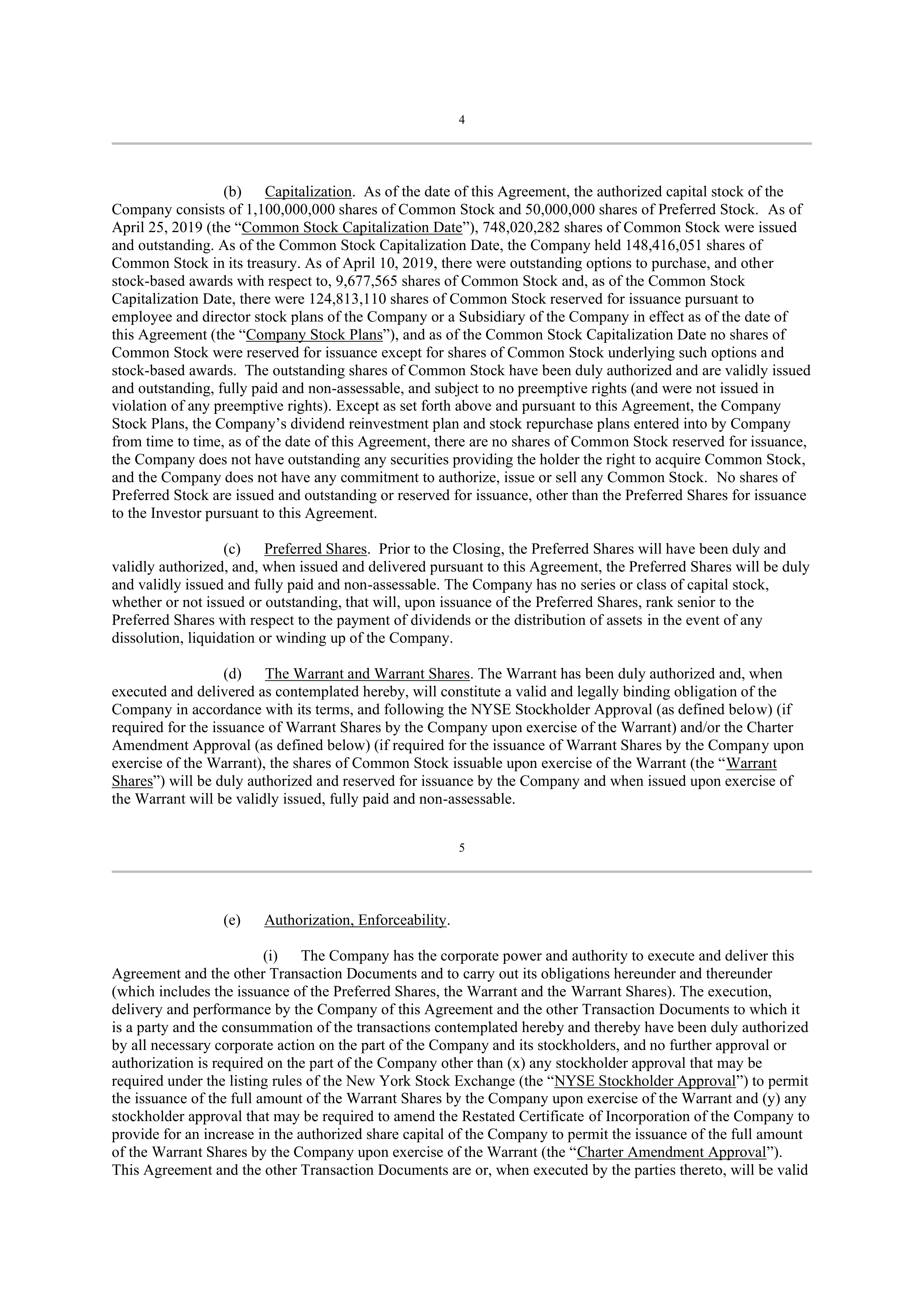 Berkshire Hathaway SECURITIES PURCHASE AGREEMENT — page 4