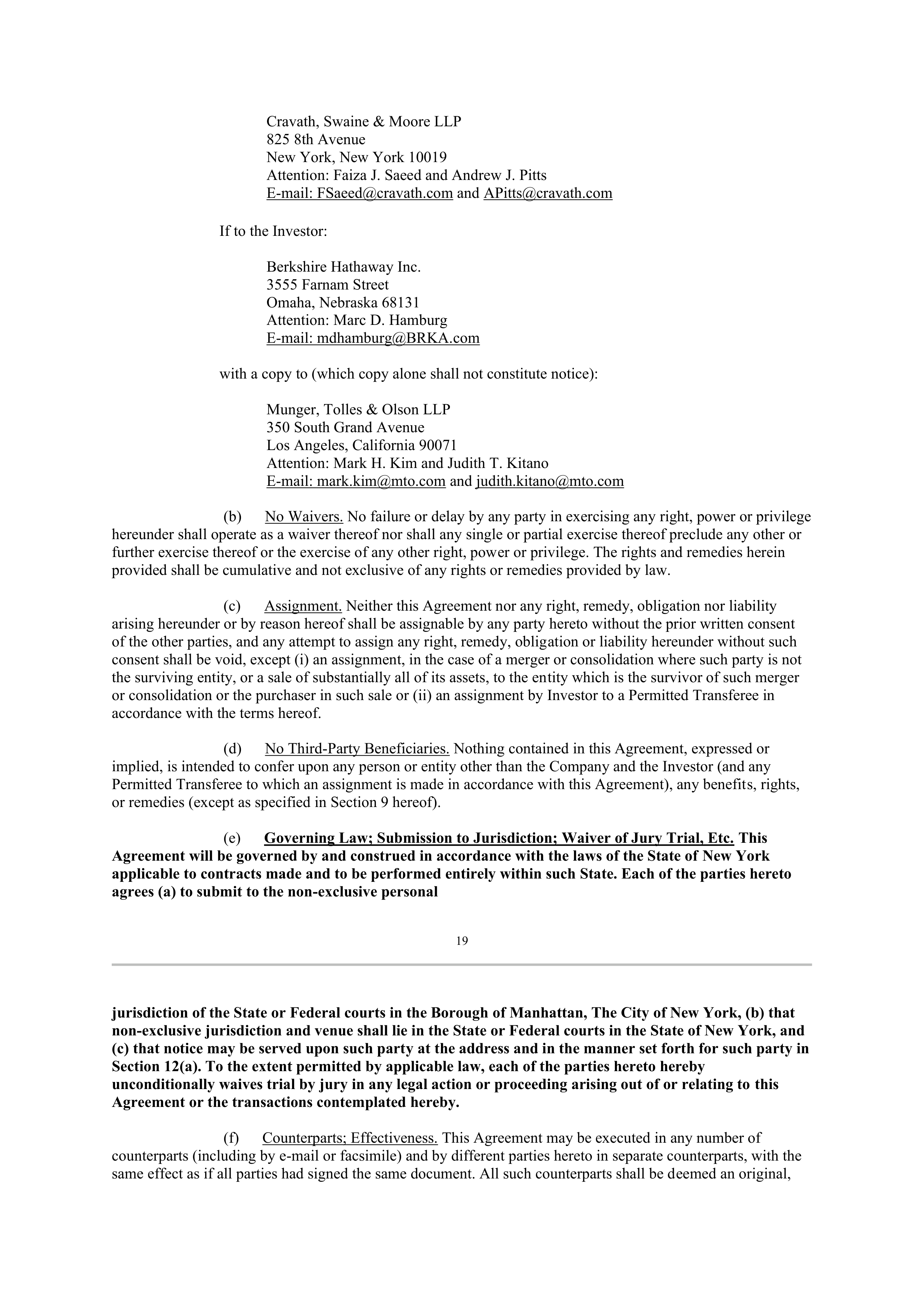 Berkshire Hathaway SECURITIES PURCHASE AGREEMENT — page 53