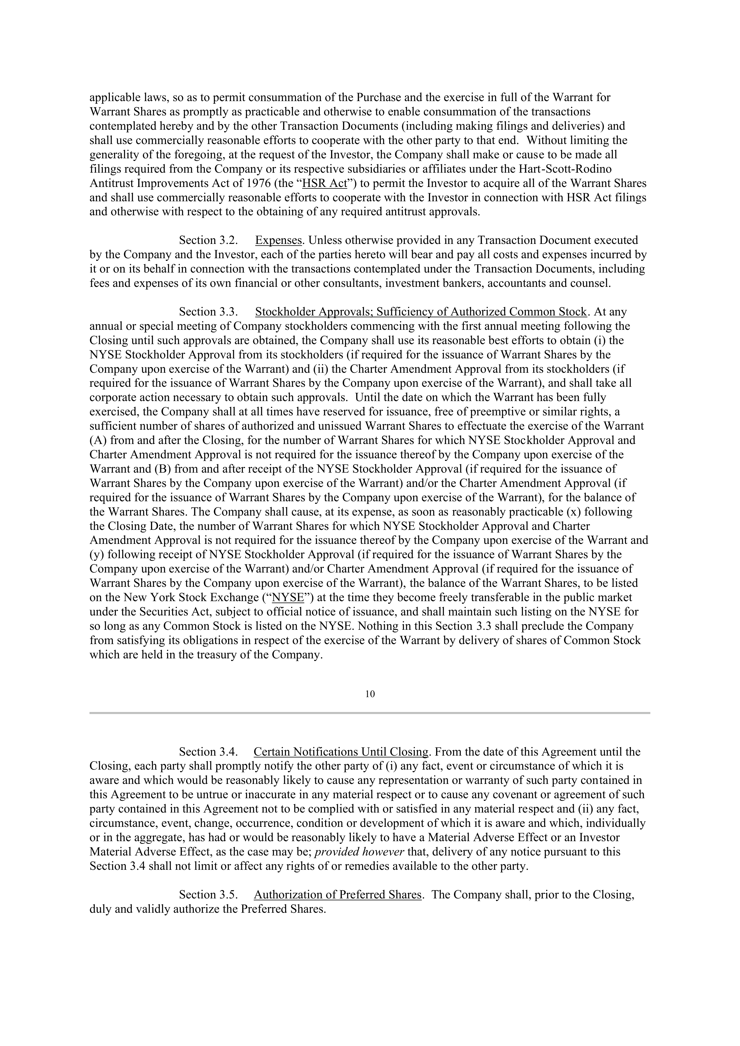 Berkshire Hathaway SECURITIES PURCHASE AGREEMENT — page 8