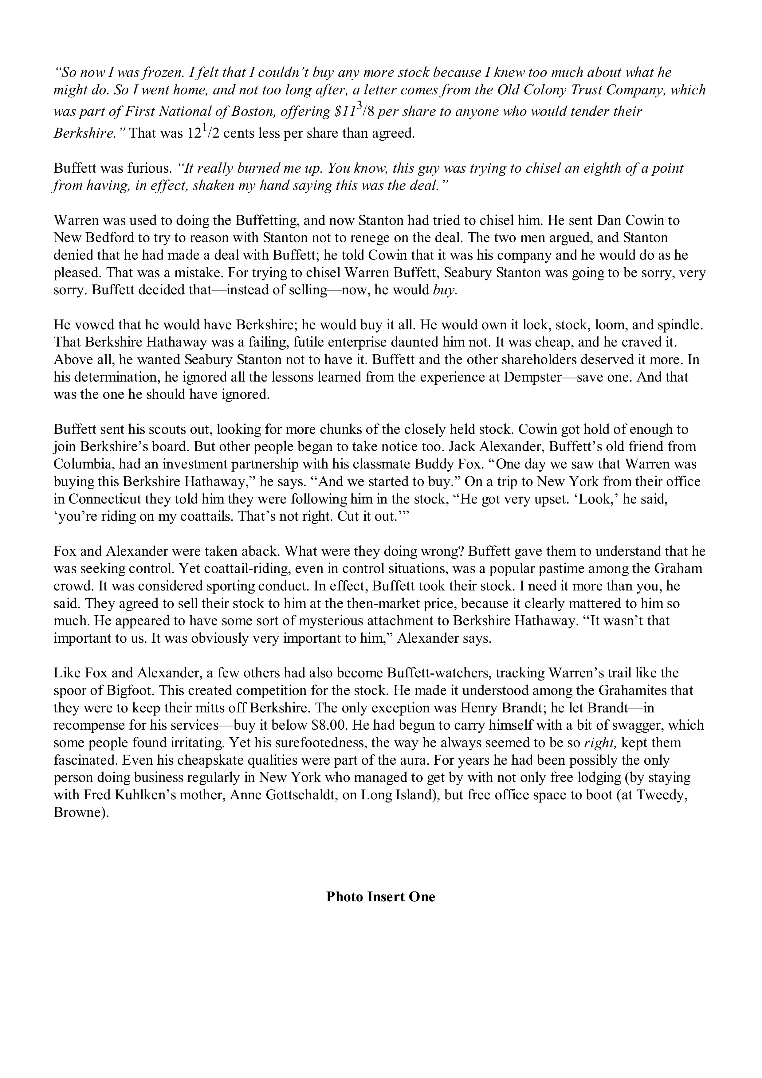 Berkshire Hathaway The Snowball Biography — page 157