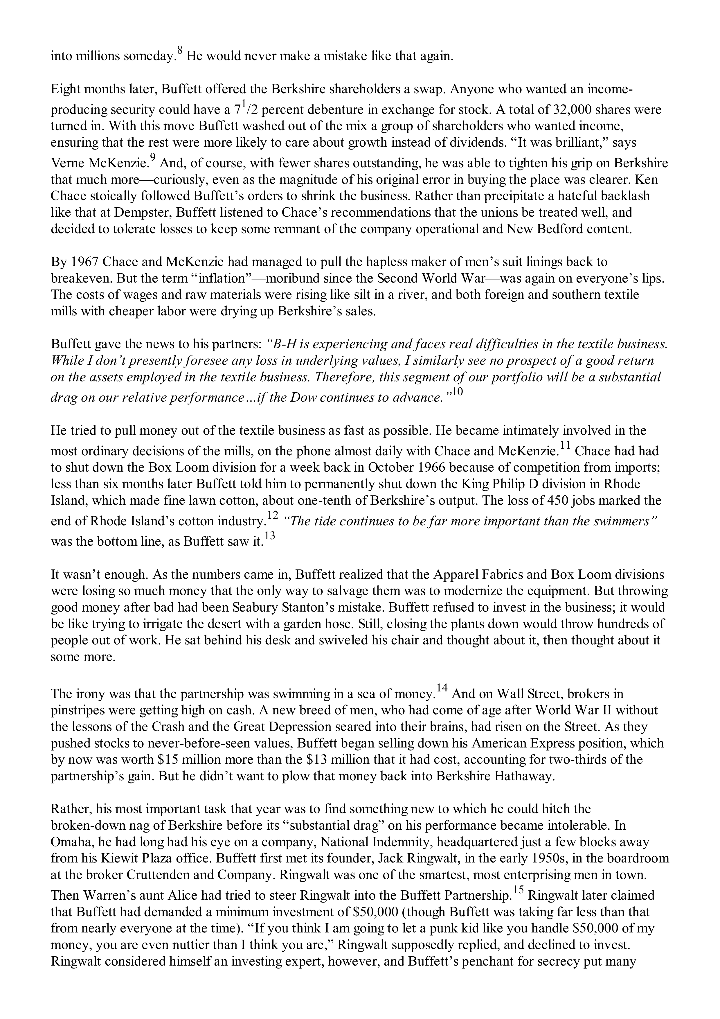 Berkshire Hathaway The Snowball Biography — page 180