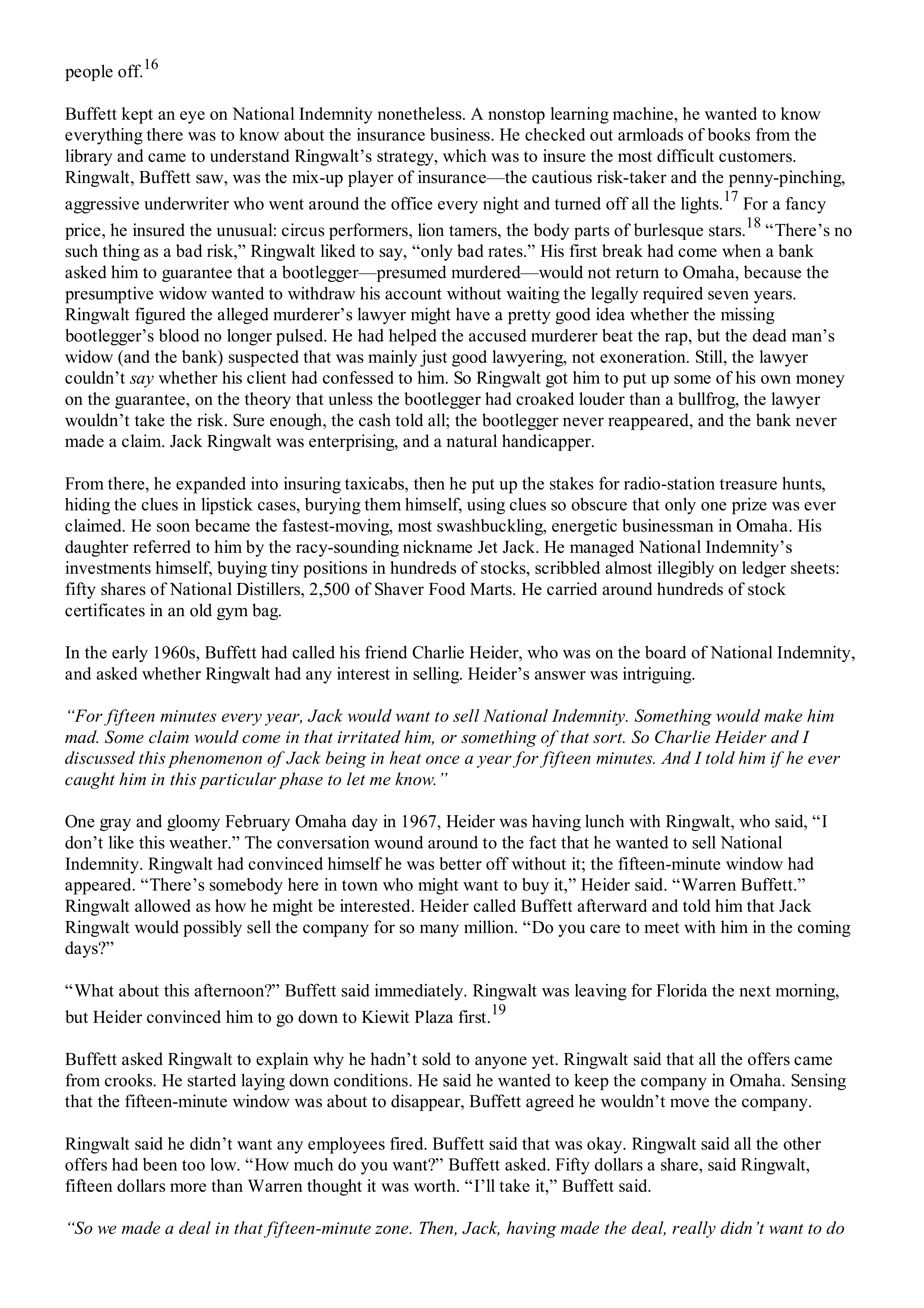 Berkshire Hathaway The Snowball Biography — page 181