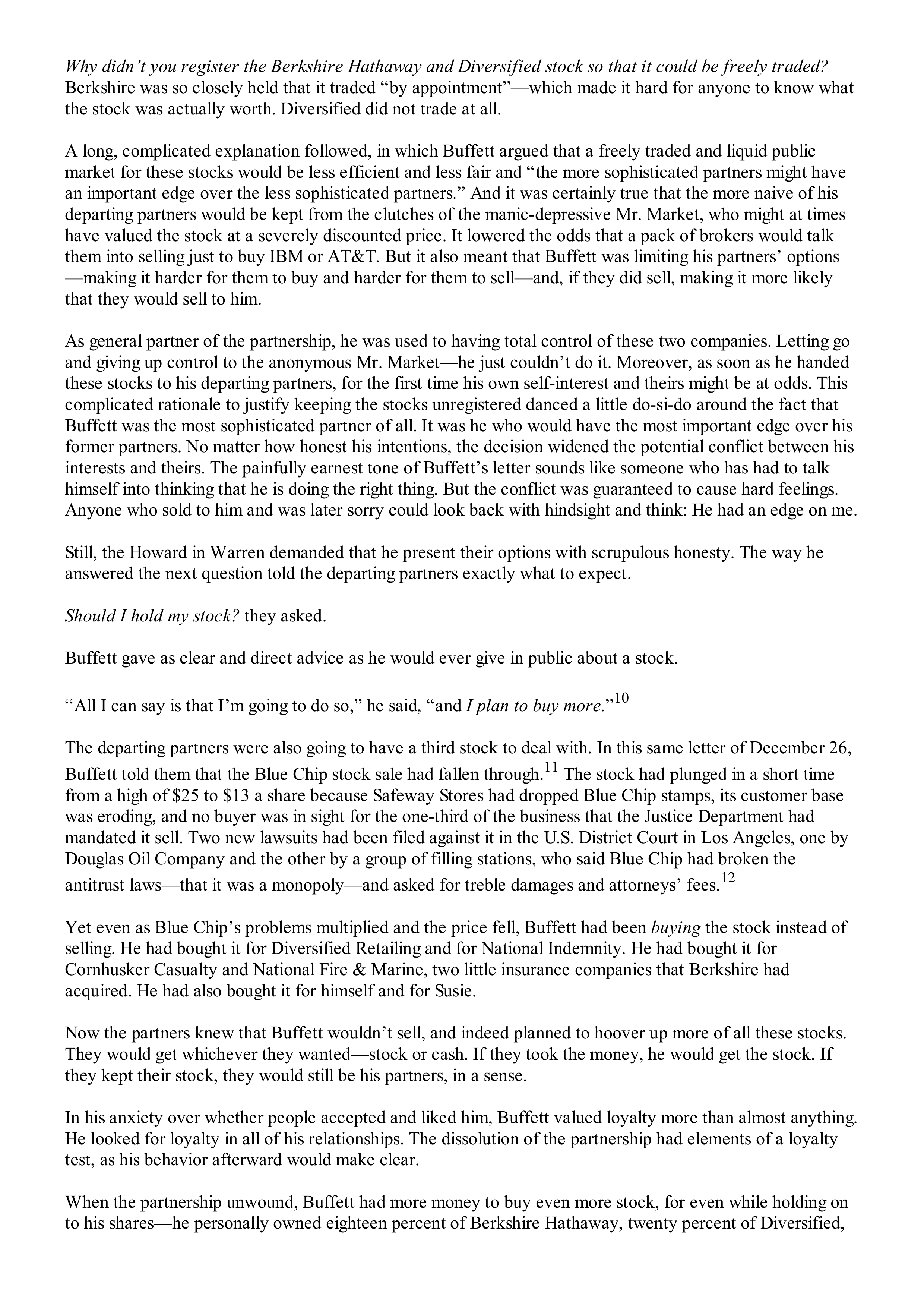 Berkshire Hathaway The Snowball Biography — page 205