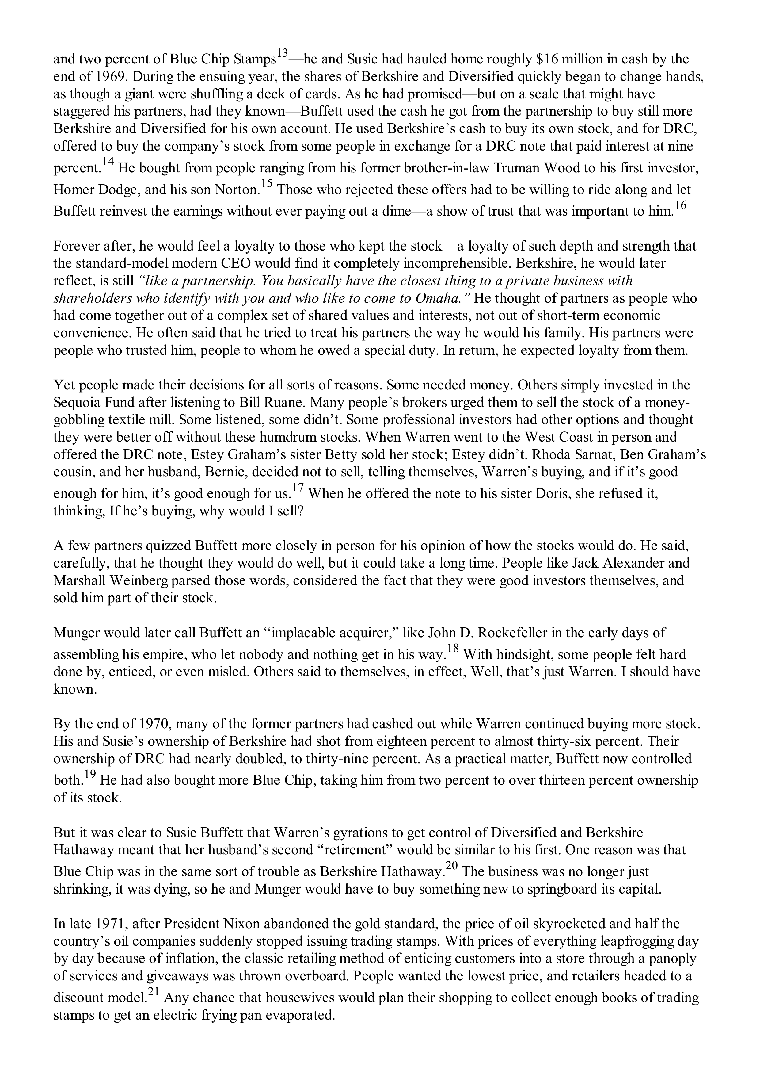 Berkshire Hathaway The Snowball Biography — page 206