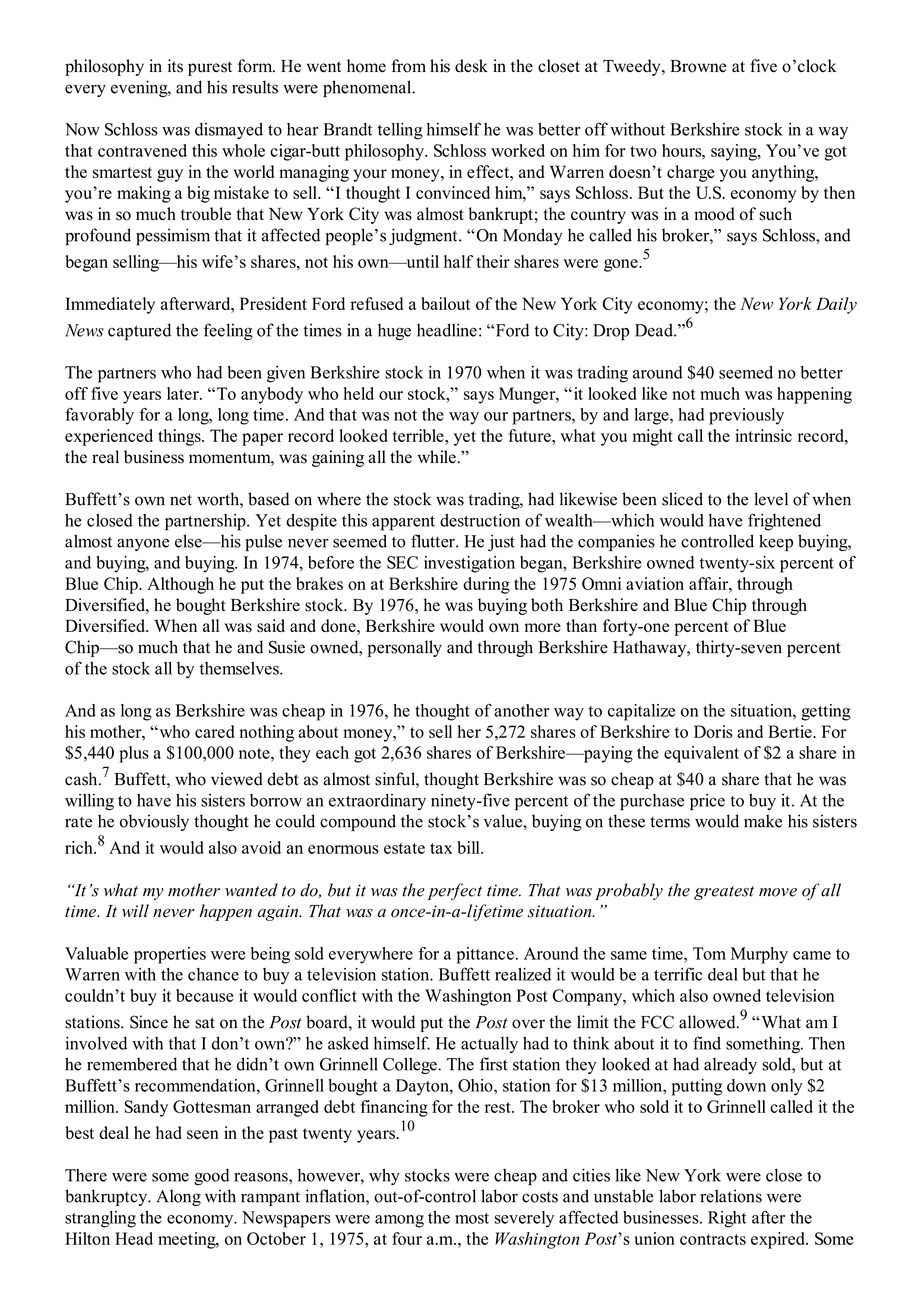 Berkshire Hathaway The Snowball Biography — page 262