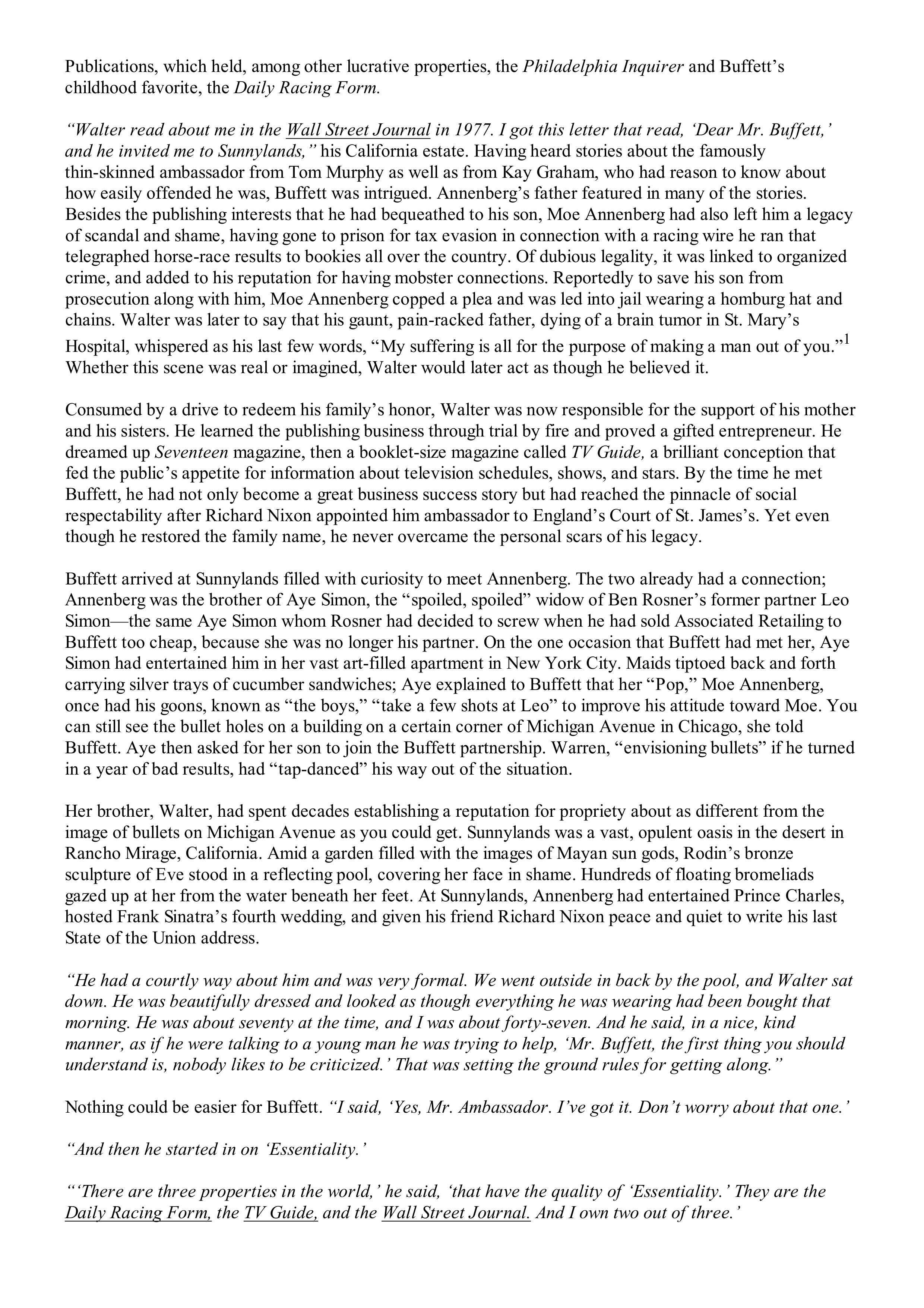 Berkshire Hathaway The Snowball Biography — page 274