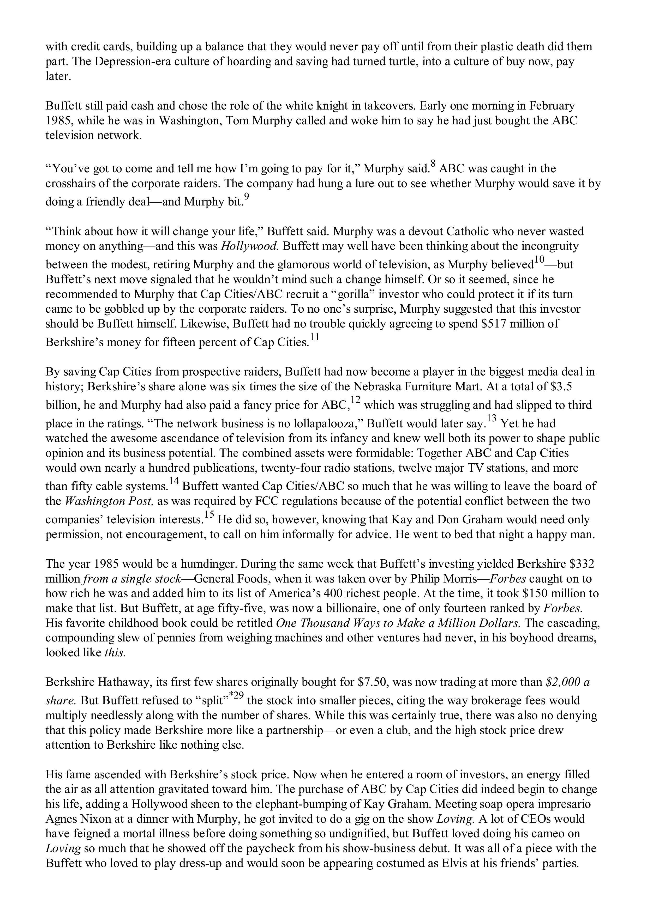 Berkshire Hathaway The Snowball Biography — page 317