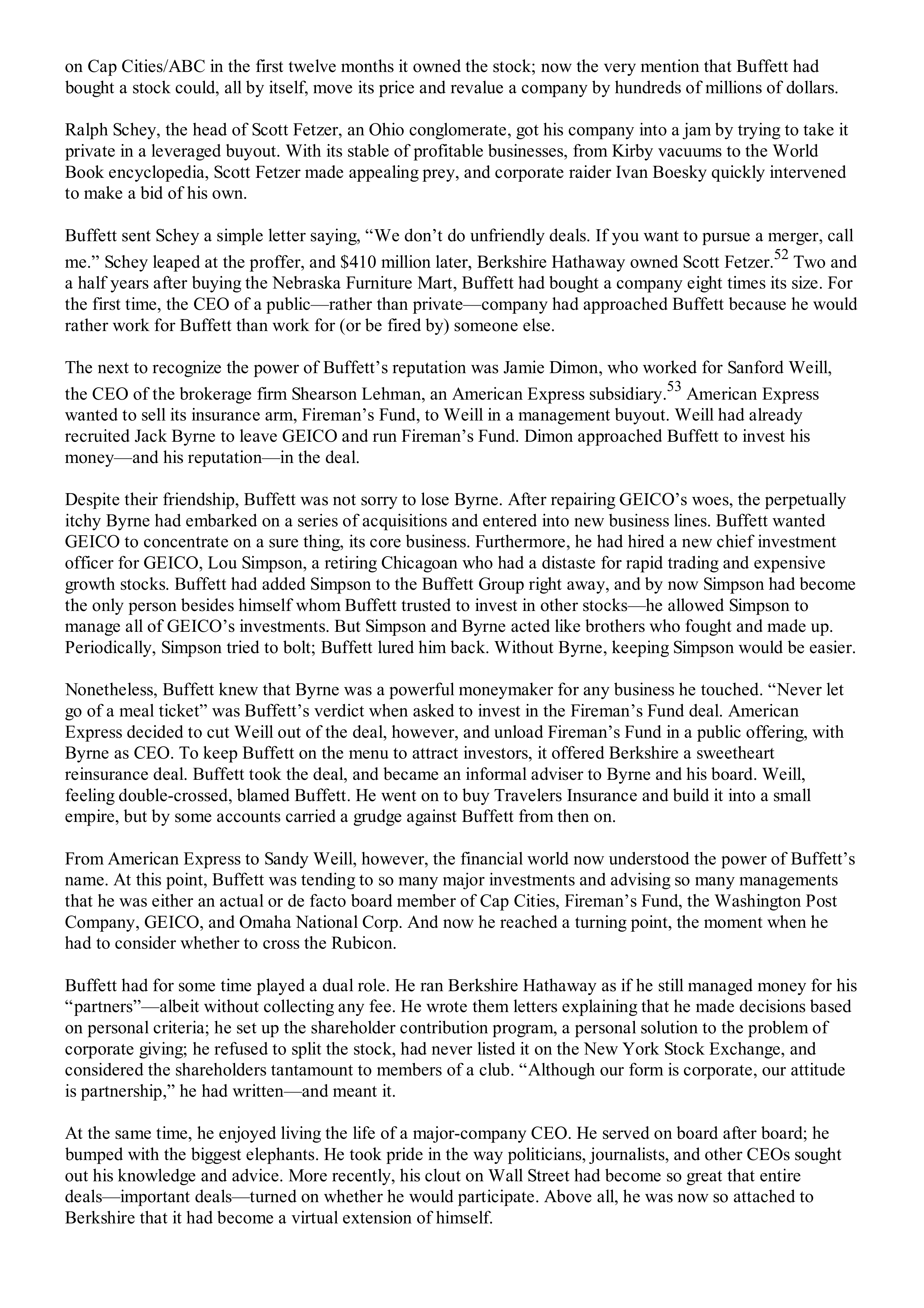 Berkshire Hathaway The Snowball Biography — page 326