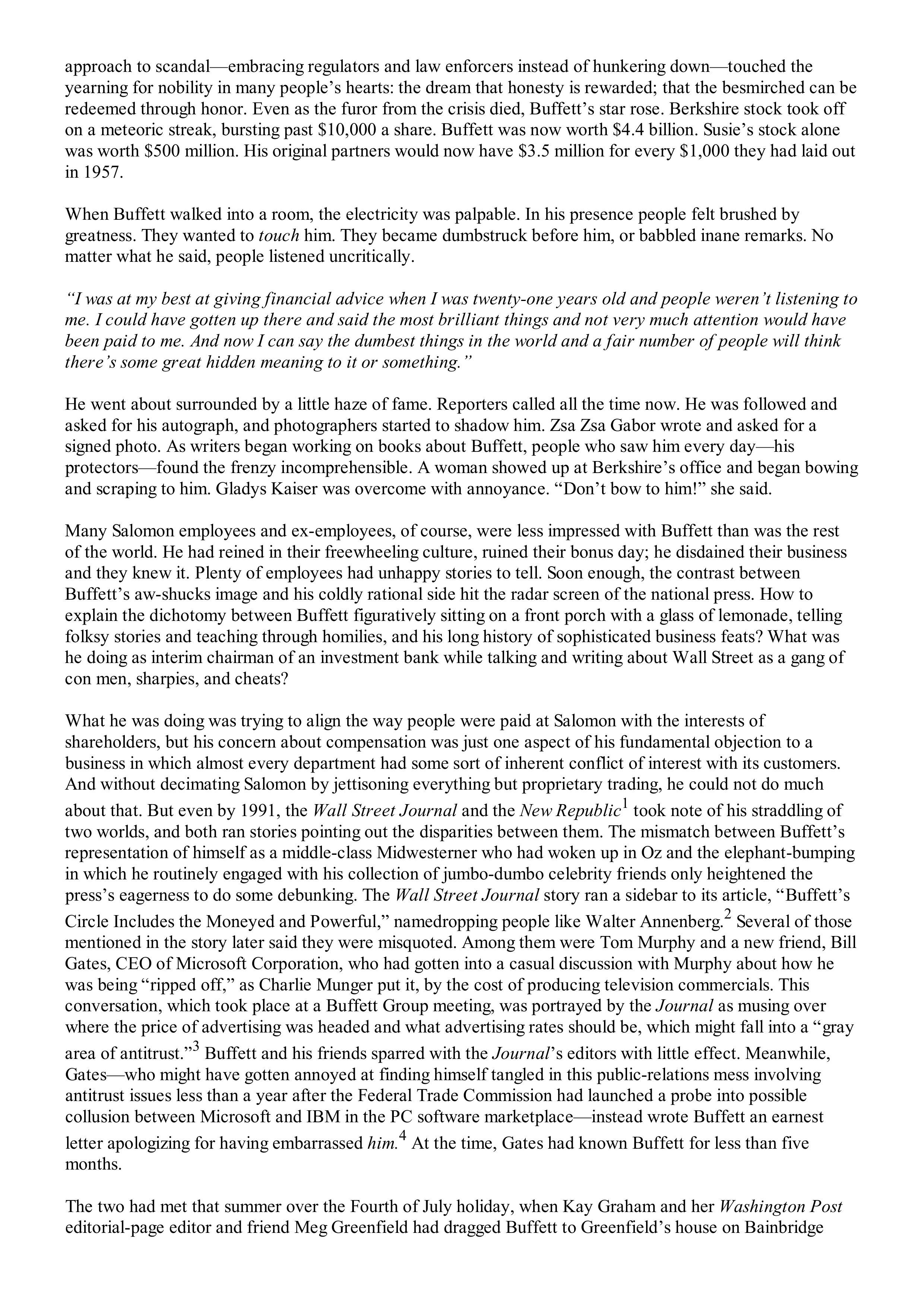 Berkshire Hathaway The Snowball Biography — page 388