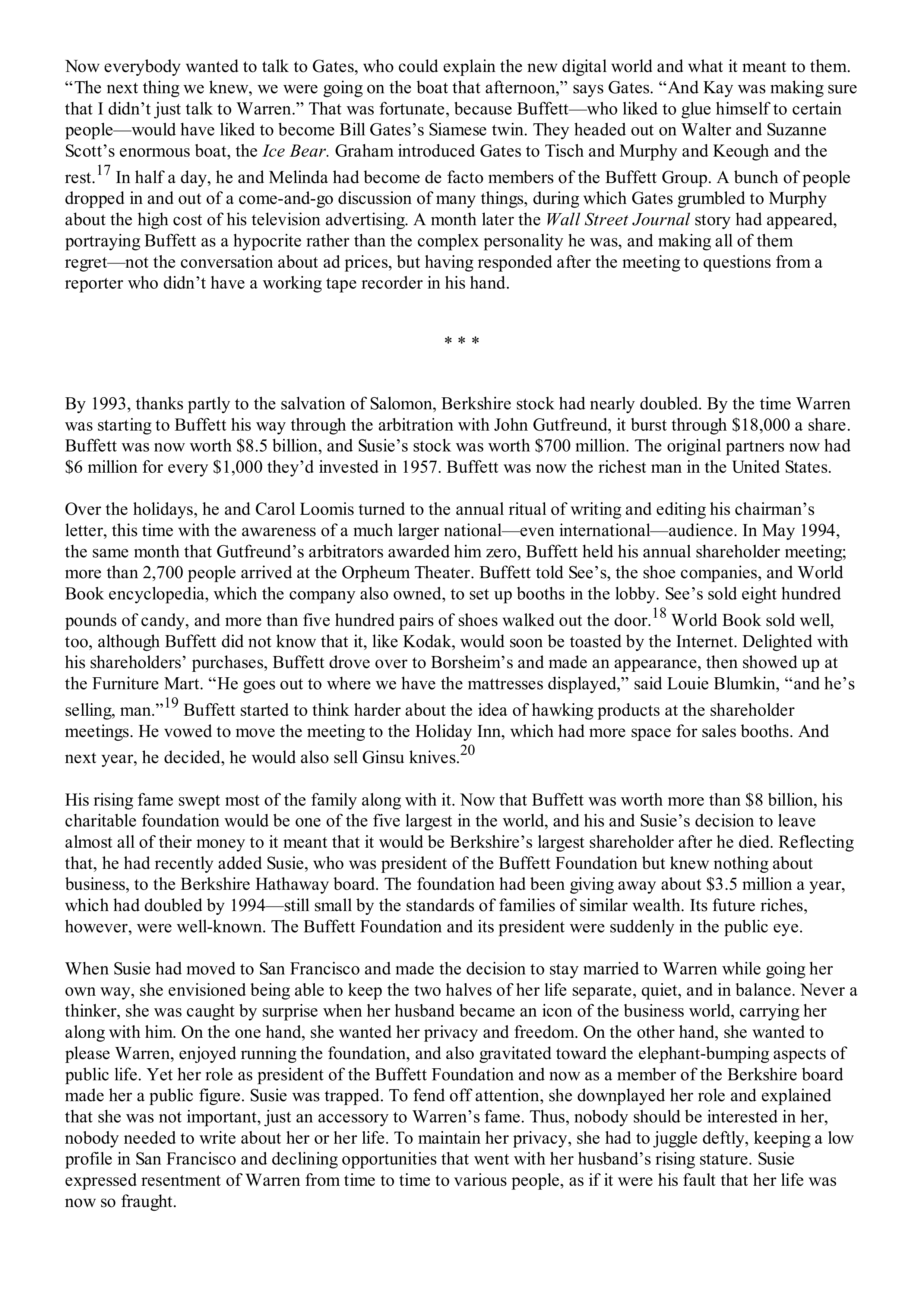 Berkshire Hathaway The Snowball Biography — page 392