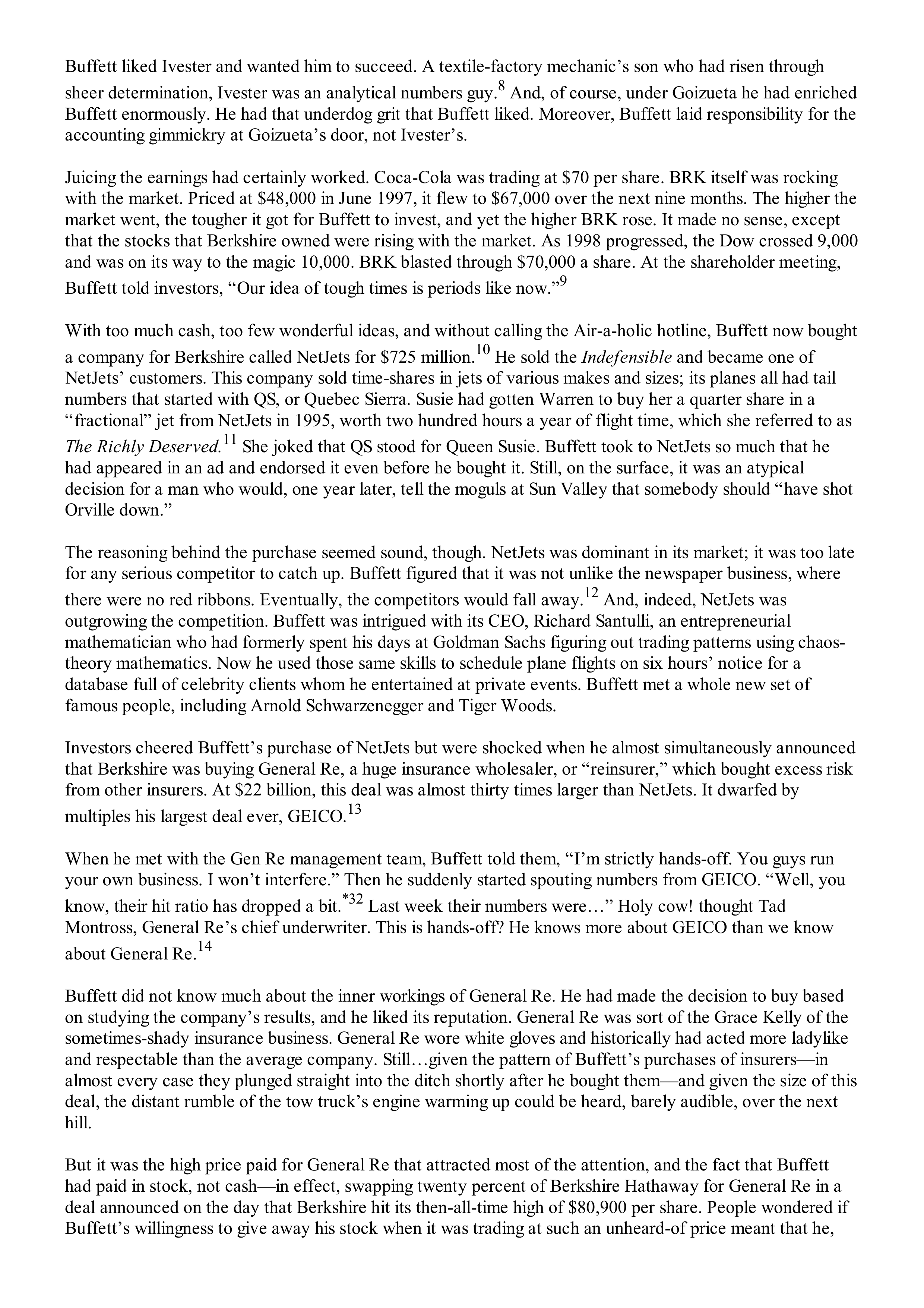 Berkshire Hathaway The Snowball Biography — page 419