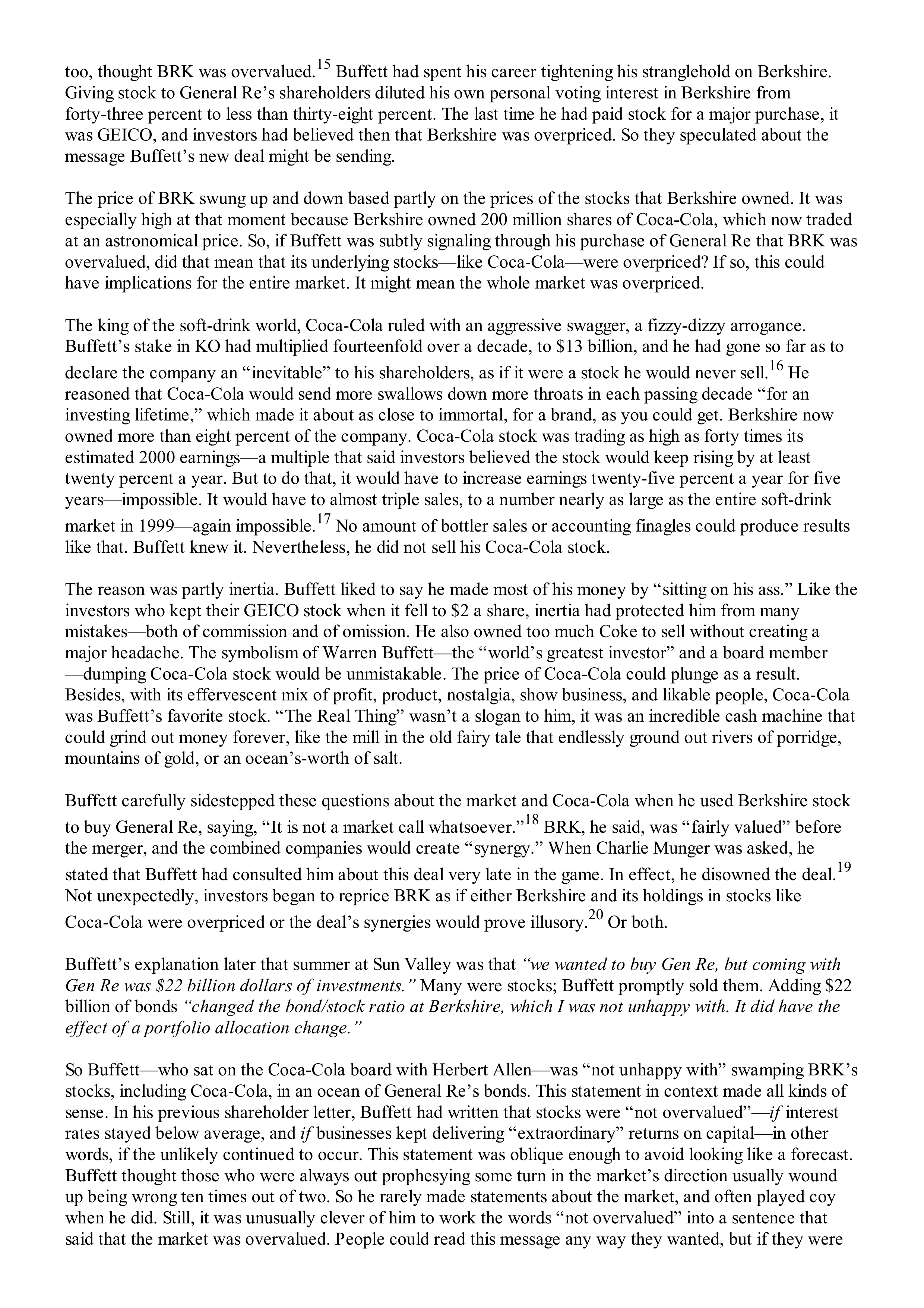 Berkshire Hathaway The Snowball Biography — page 420