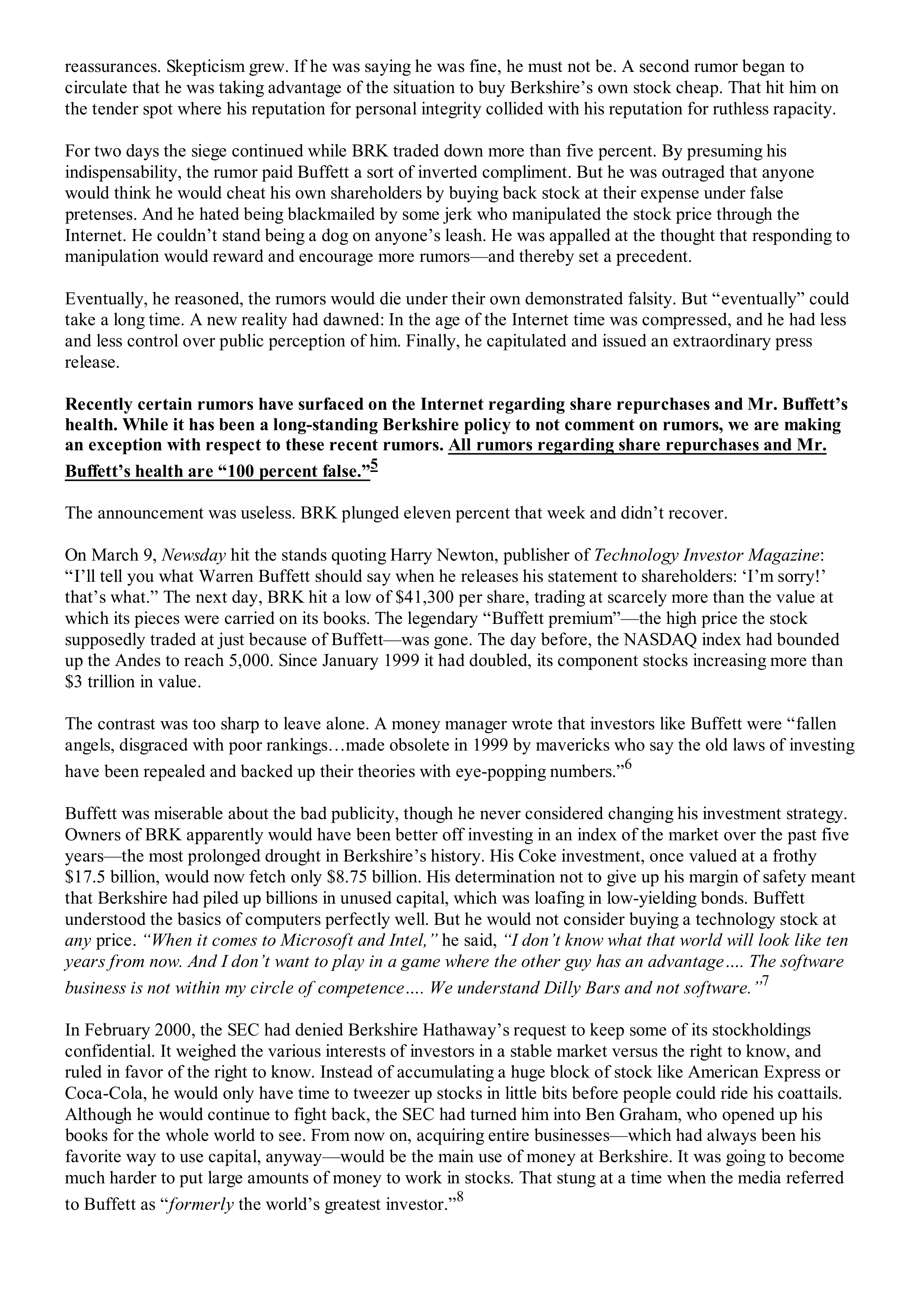 Berkshire Hathaway The Snowball Biography — page 429