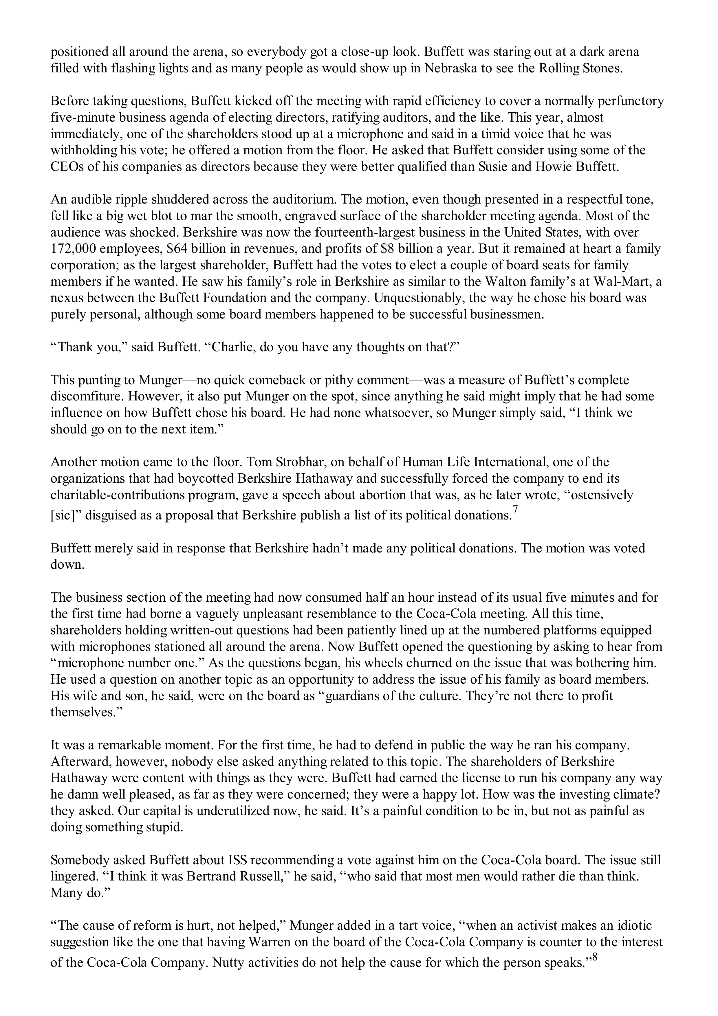 Berkshire Hathaway The Snowball Biography — page 494