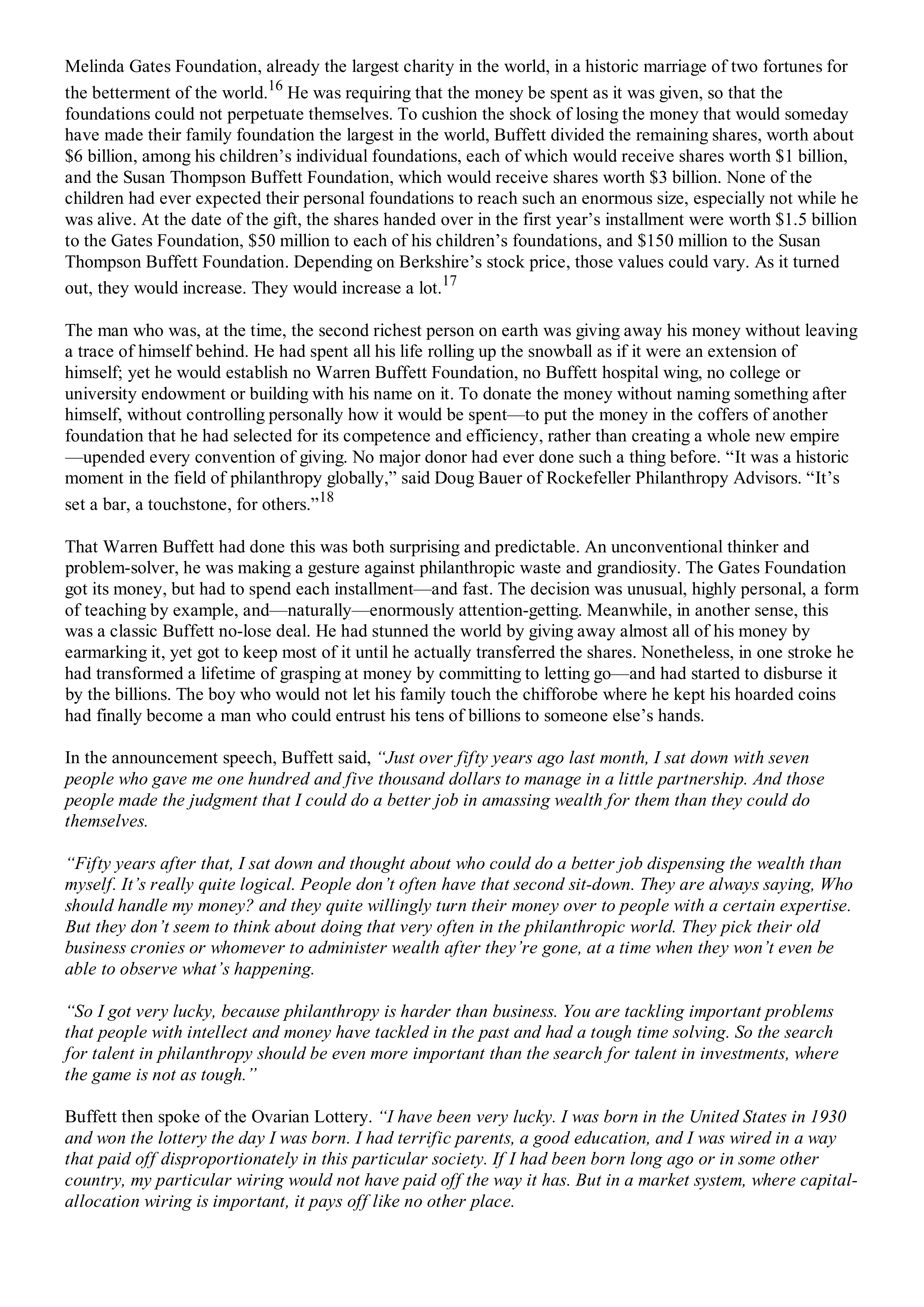 Berkshire Hathaway The Snowball Biography — page 508