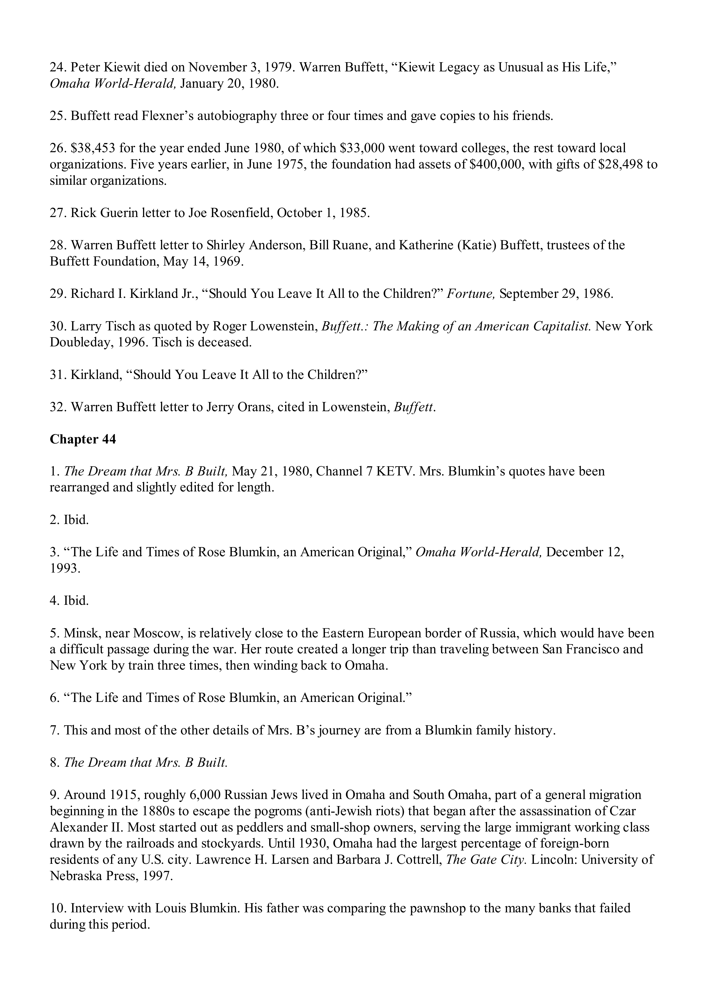 Berkshire Hathaway The Snowball Biography — page 594
