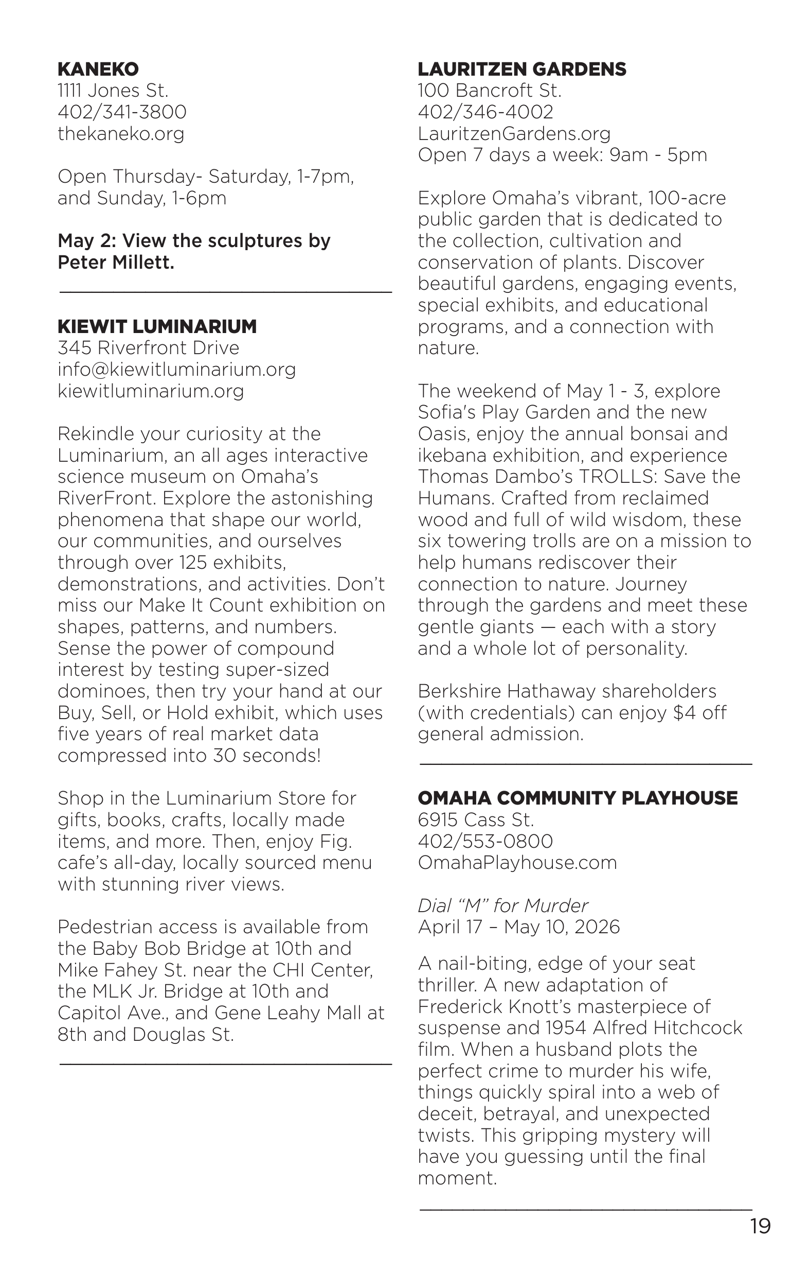 Berkshire Hathaway Visitor’s Guide — page 21