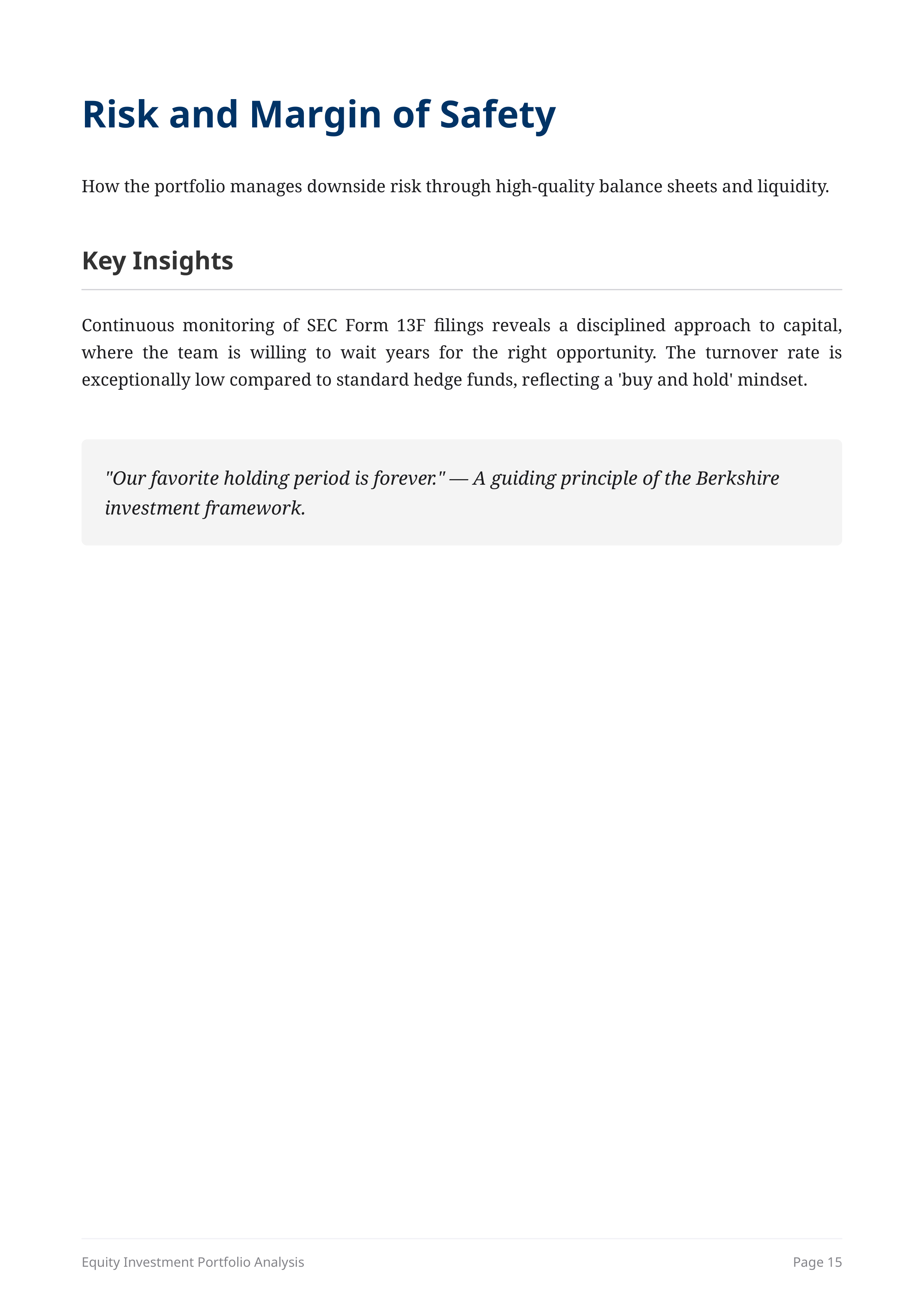 Berkshire Hathaway’s SEC Form 13F Public Equity Investment Portfolio — page 15