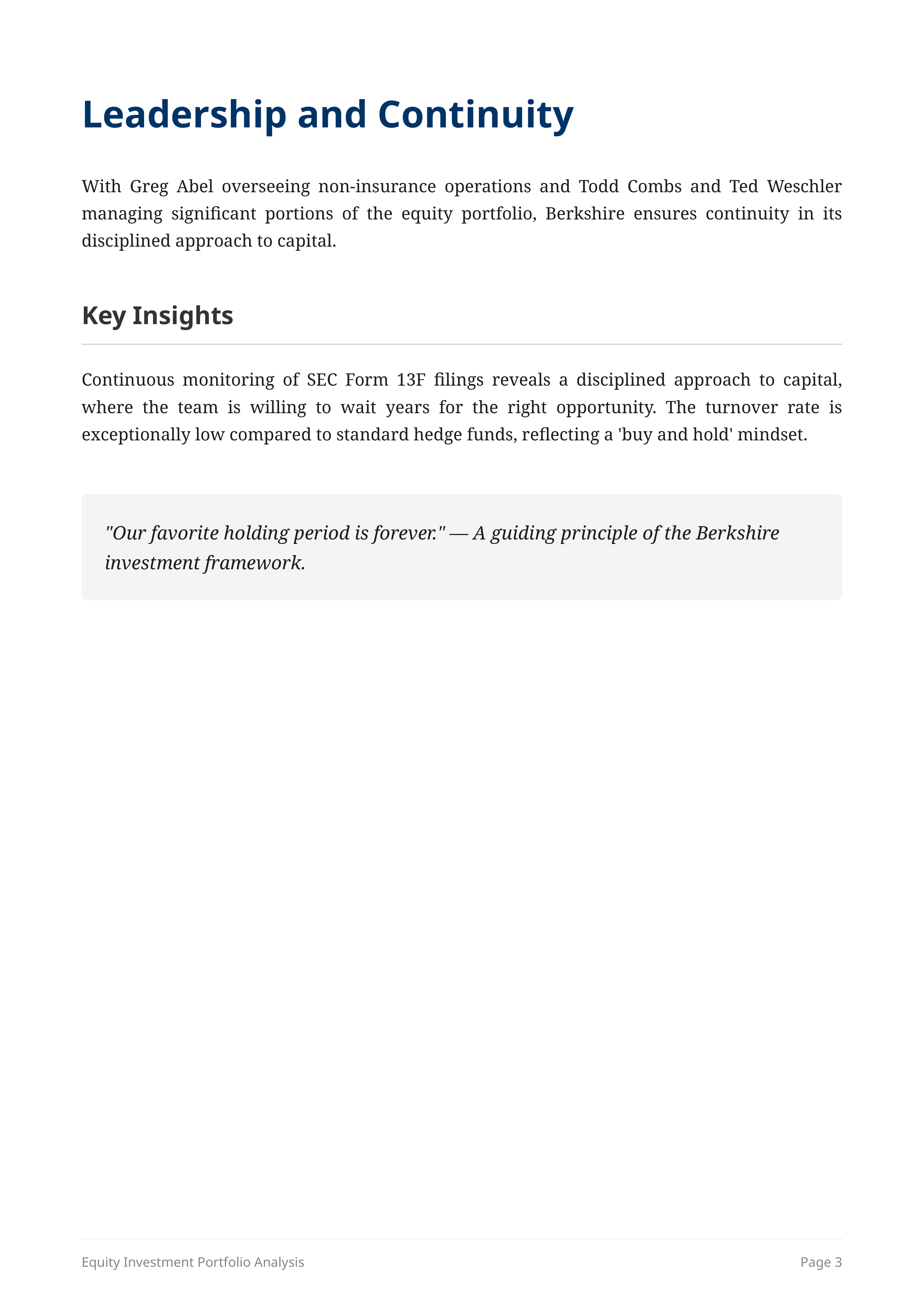 Berkshire Hathaway’s SEC Form 13F Public Equity Investment Portfolio — page 3