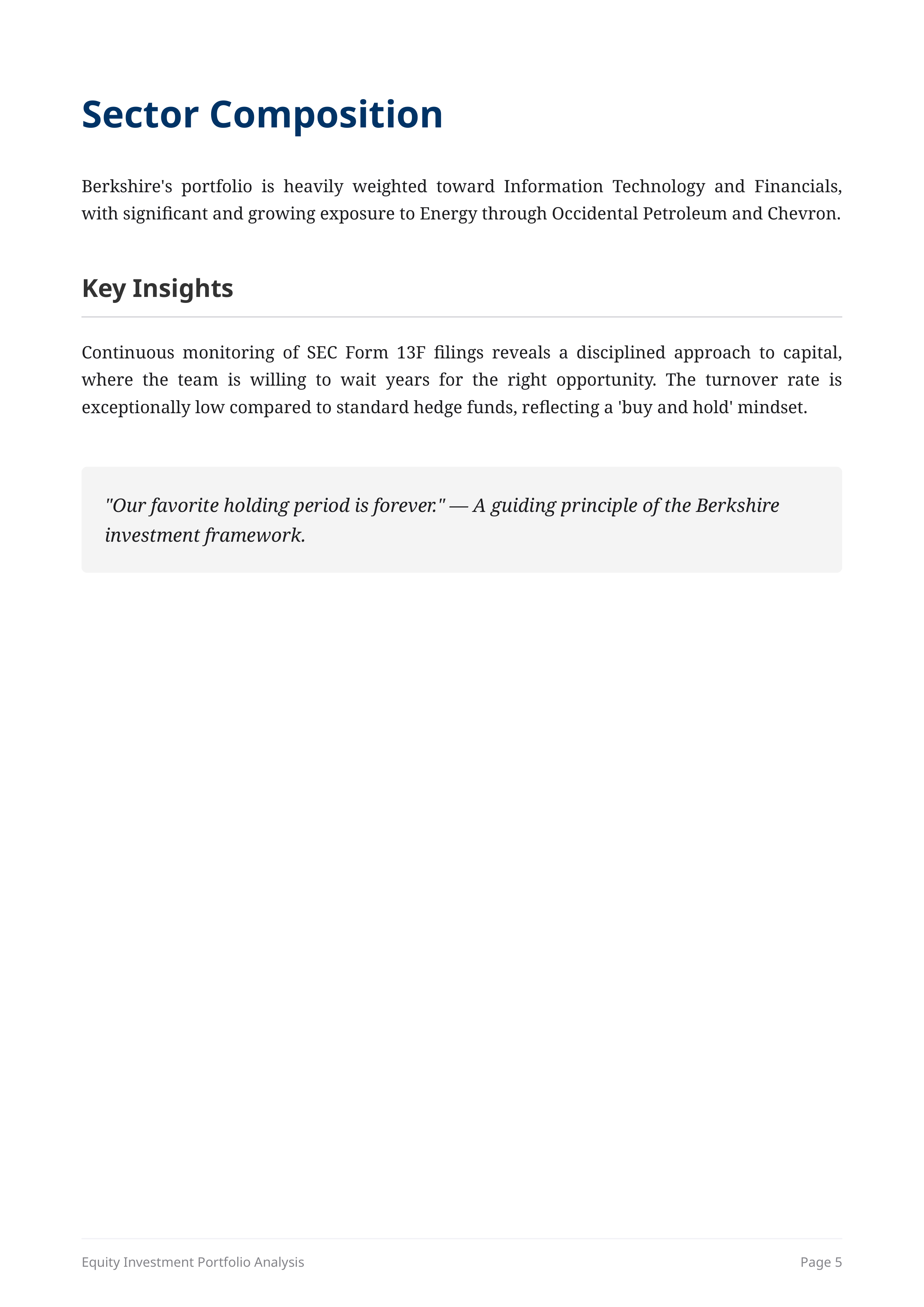 Berkshire Hathaway’s SEC Form 13F Public Equity Investment Portfolio — page 5