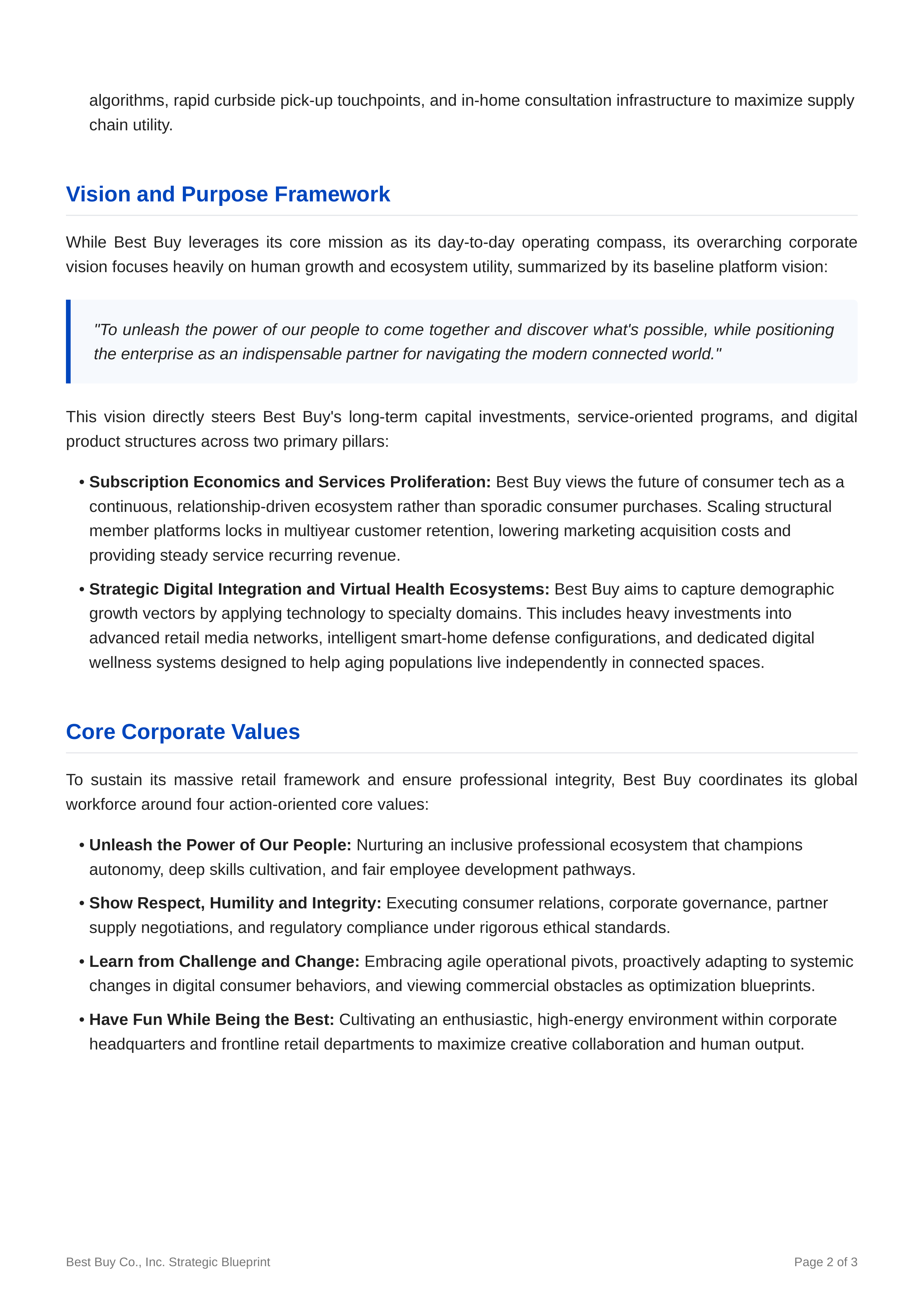 Best Buy Mission Statement — page 2