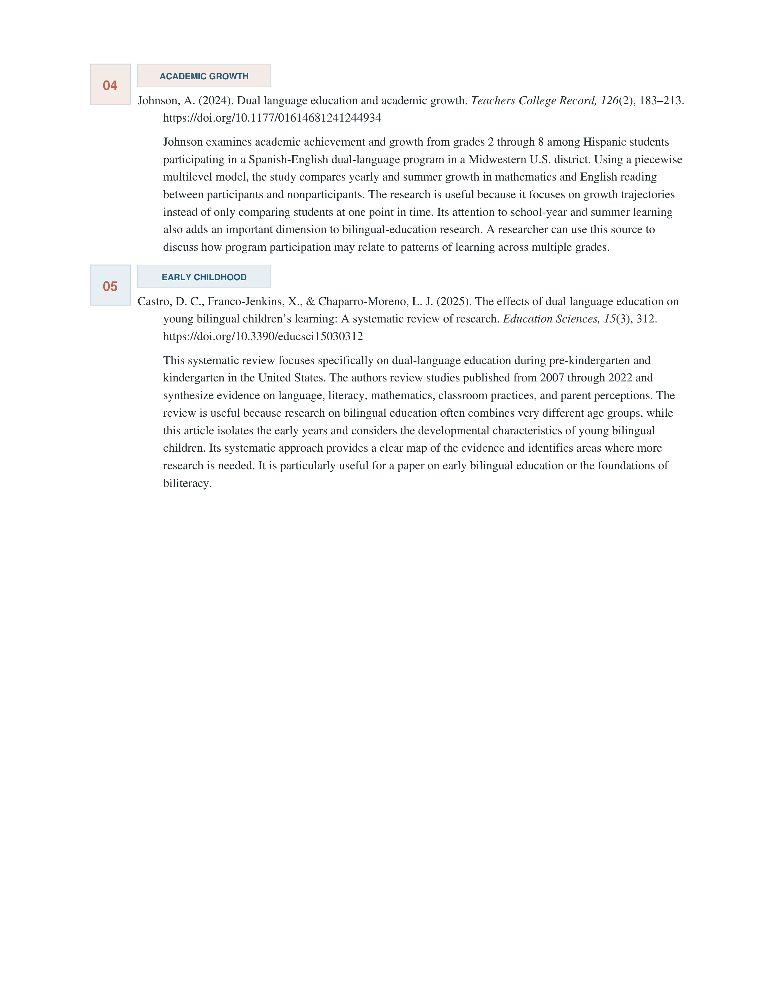Bilingual Education Annotated Bibliography — page 2