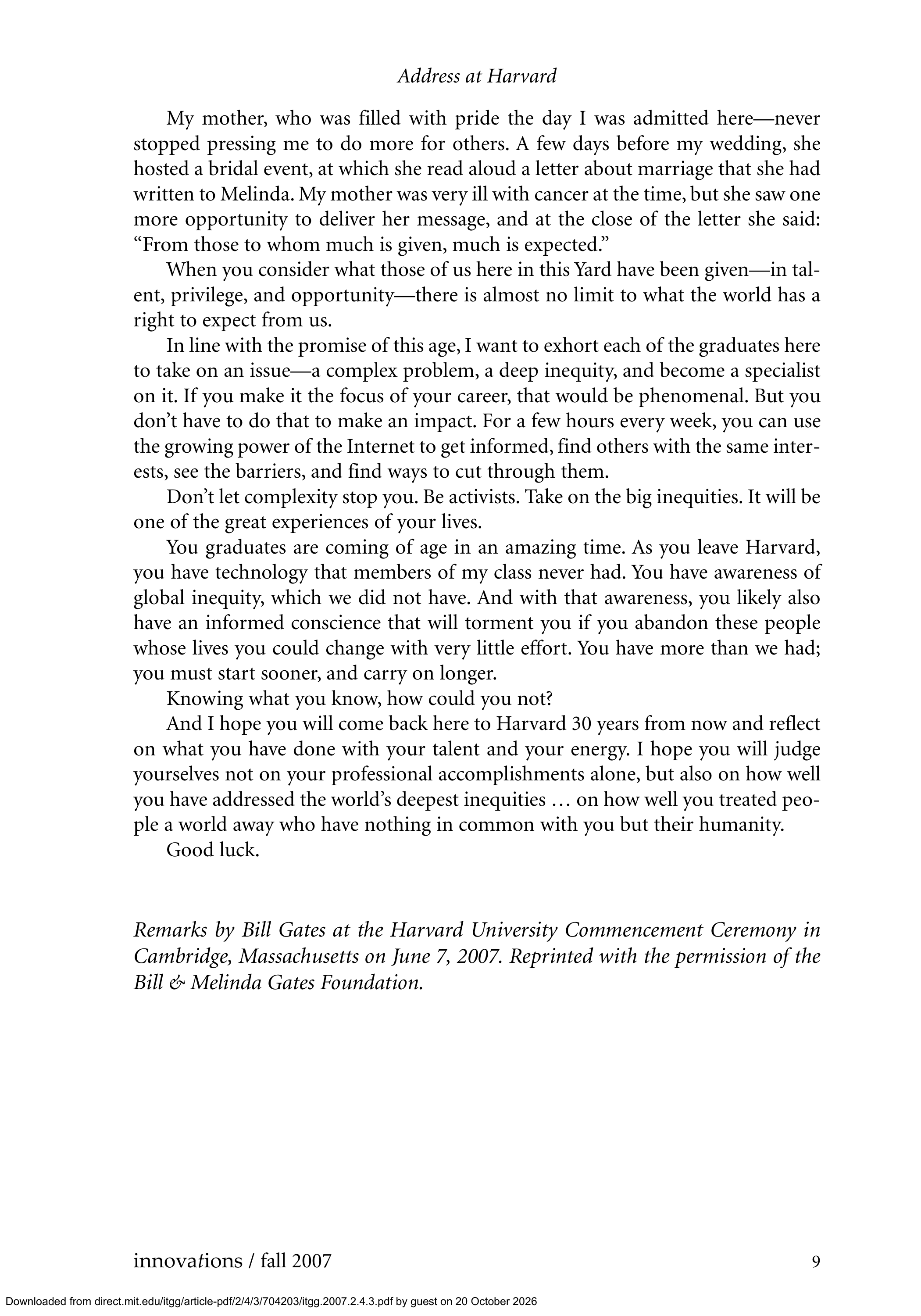 Bill Gates Harvard Commencement Speech — page 7