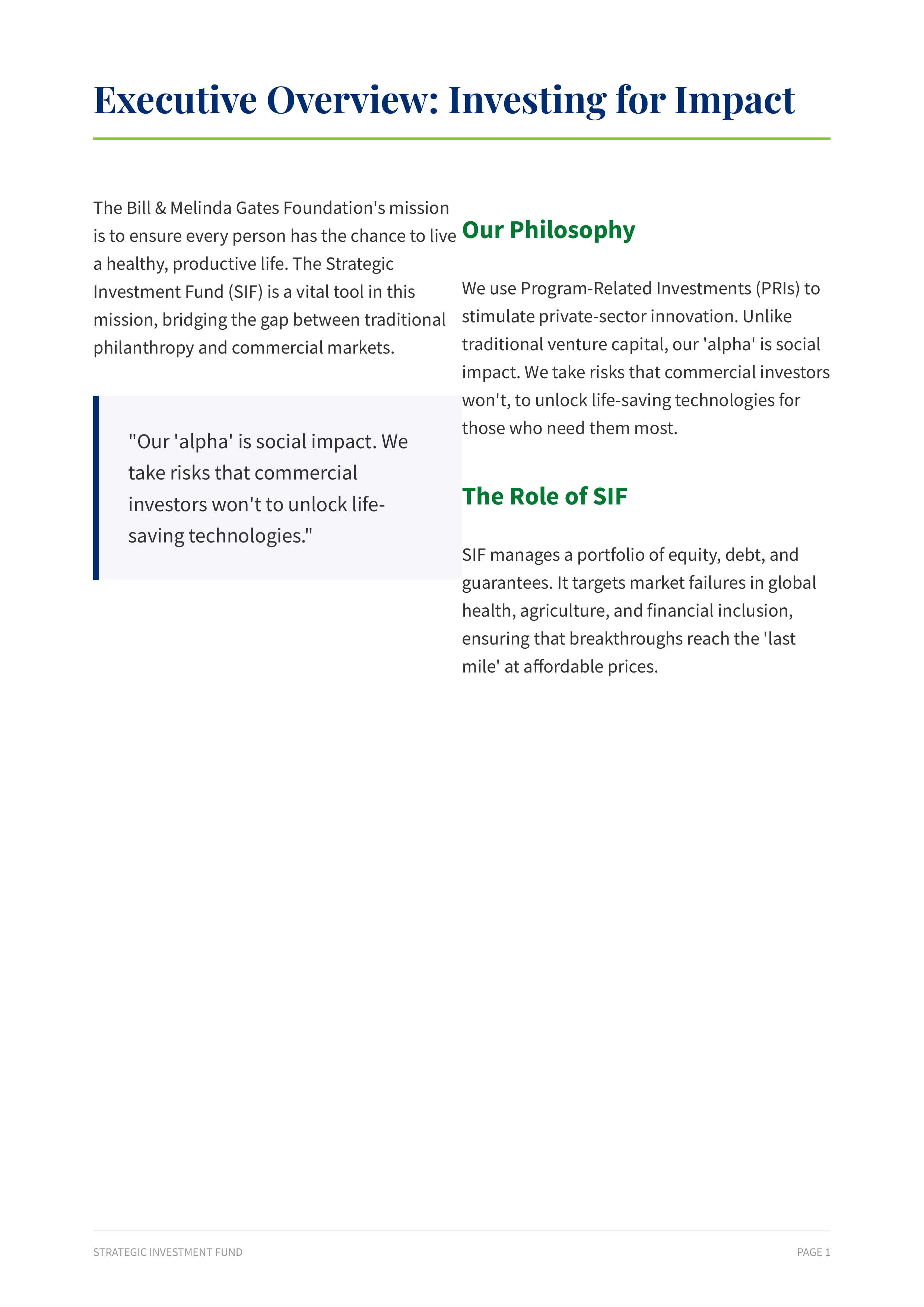 Bill & Melinda Gates Foundation Strategic Investment Fund Portfolio — page 2