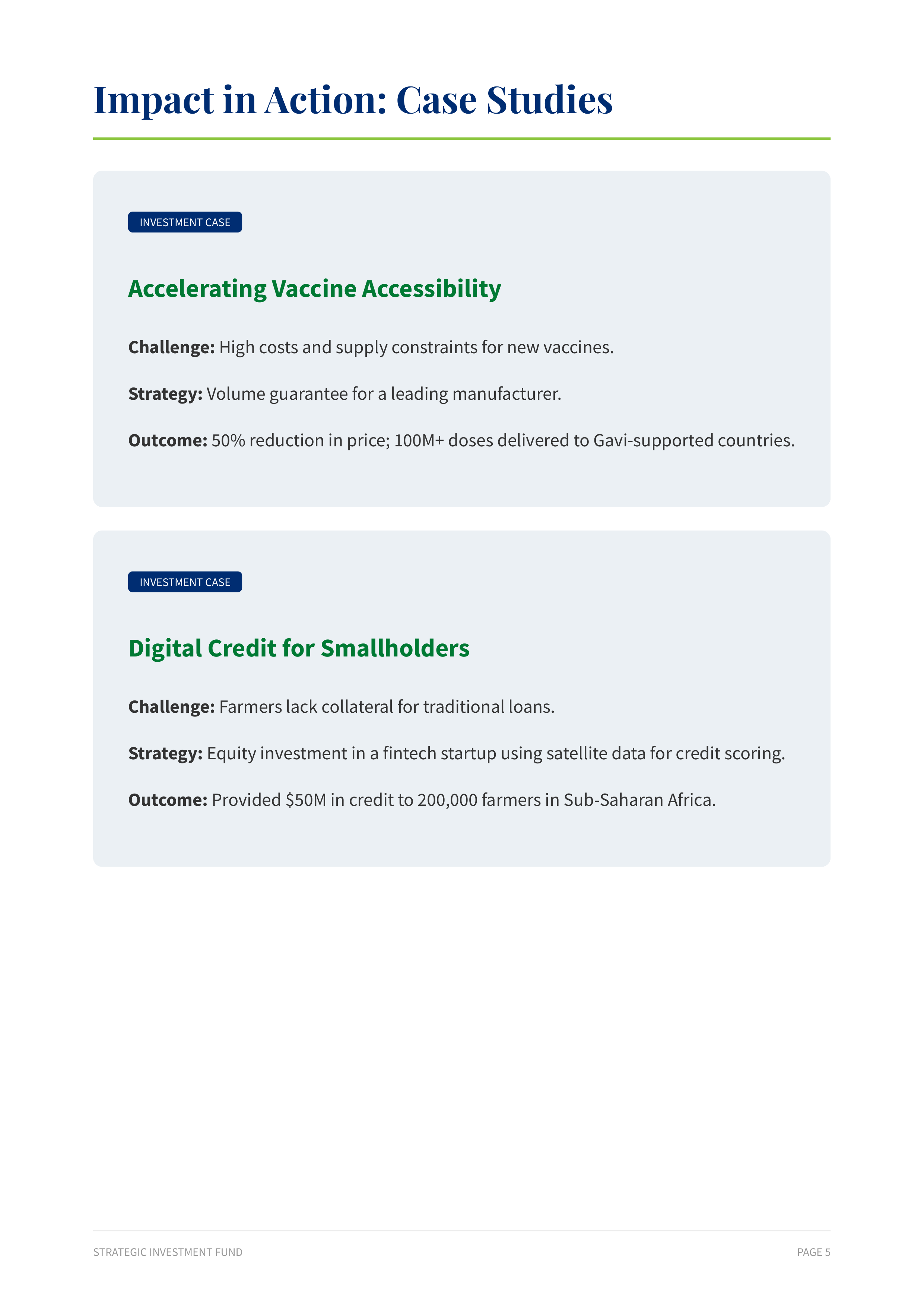 Bill & Melinda Gates Foundation Strategic Investment Fund Portfolio — page 6