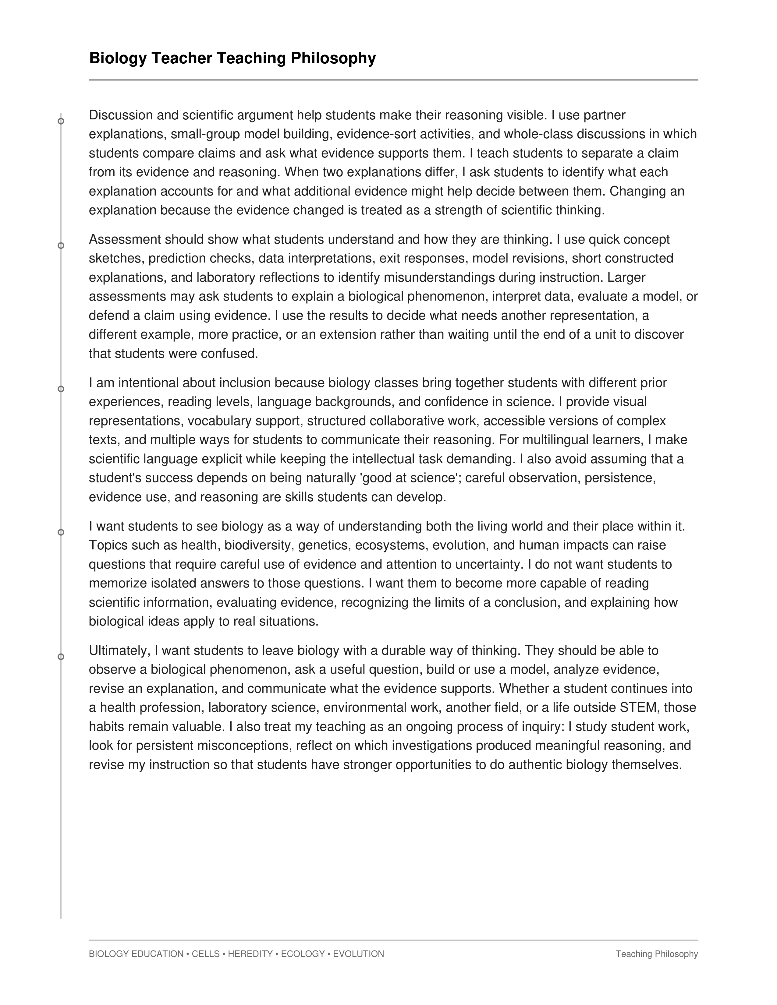 Biology Teacher Teaching Philosophy — page 2